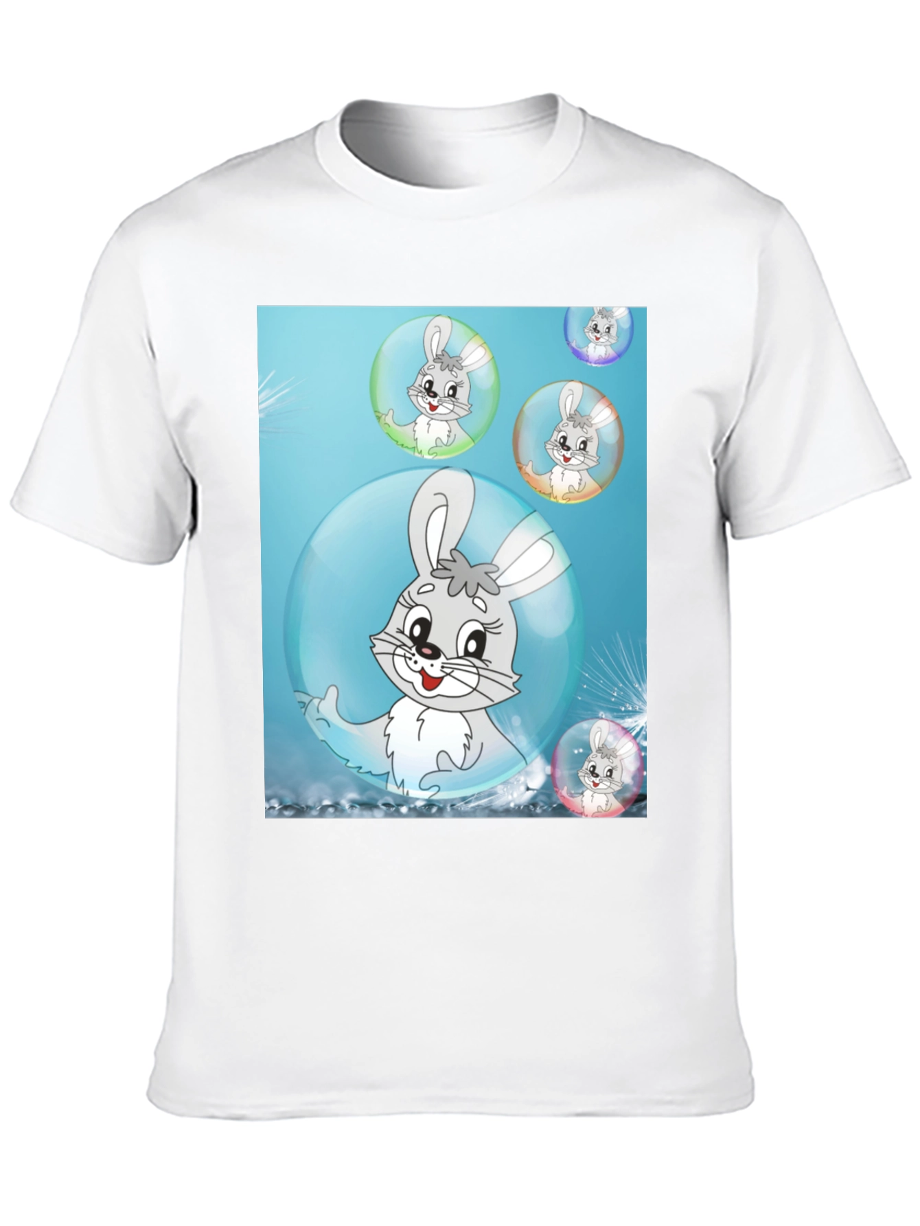 Black Cute Bunny Bubble T-Shirt - Fun Cartoon Design view 10