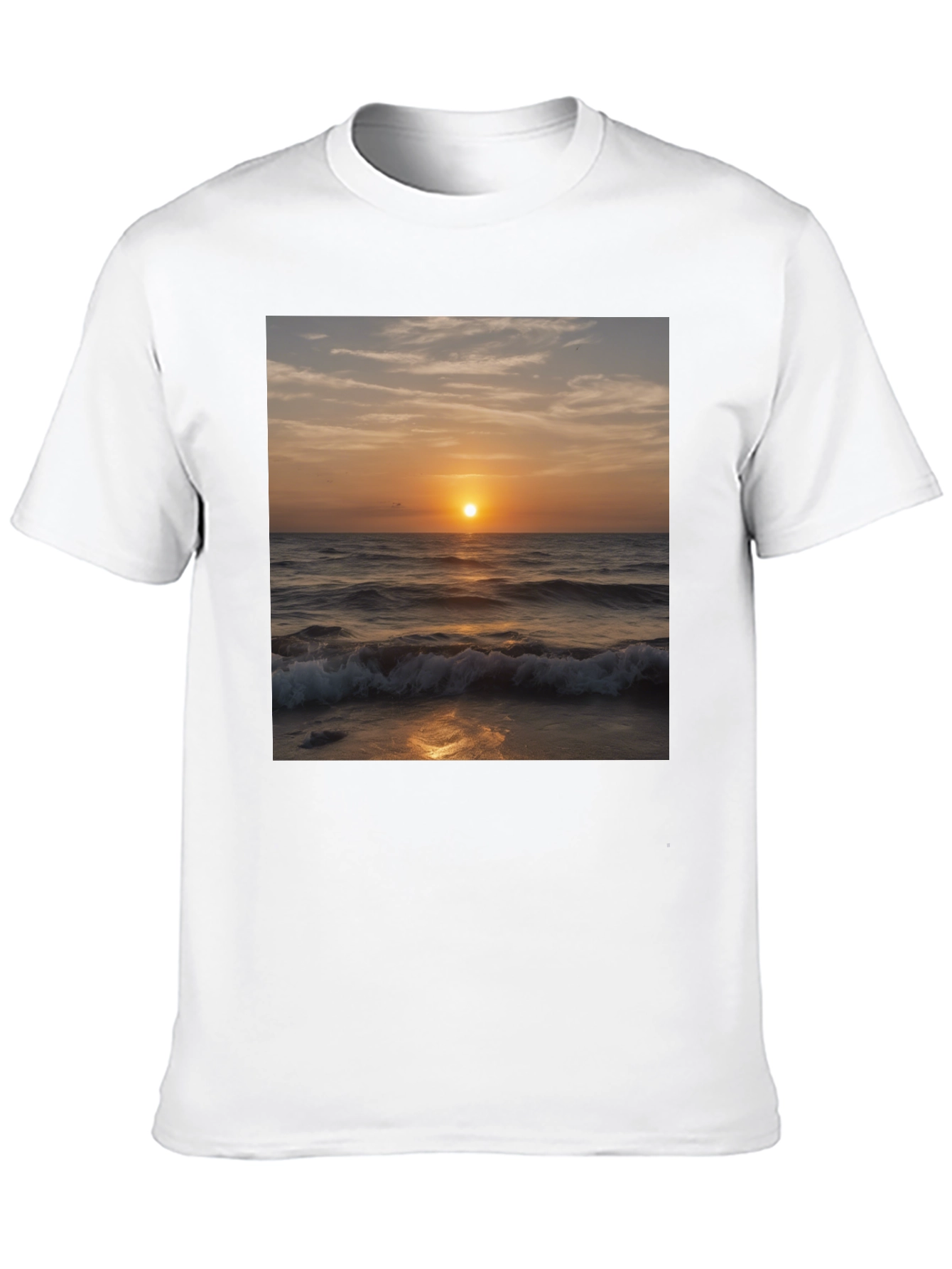 Black Sunset Waves Black T-Shirt view 10