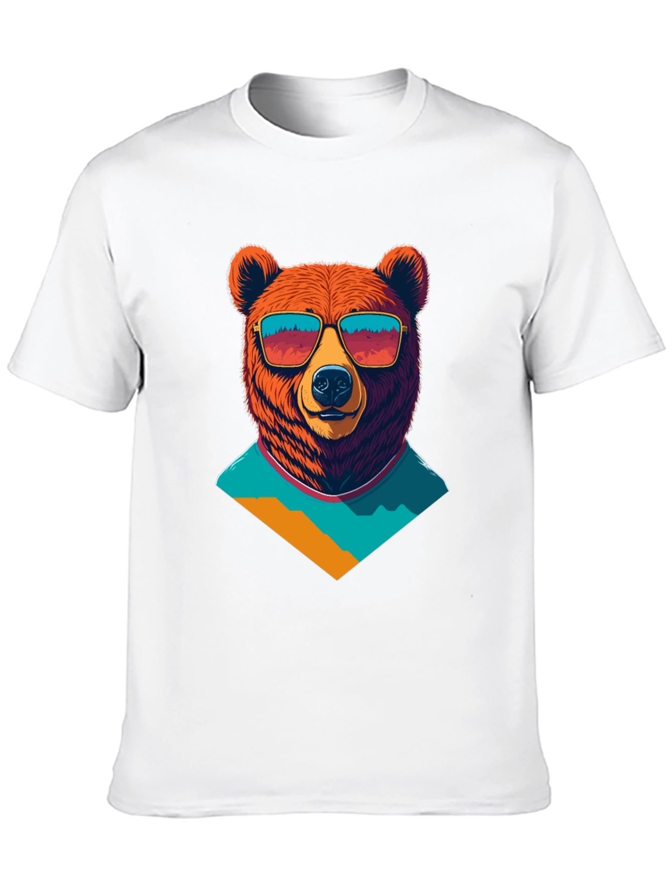 Black Cool Bear Graphic Tee - Black Cotton T-Shirt view 10