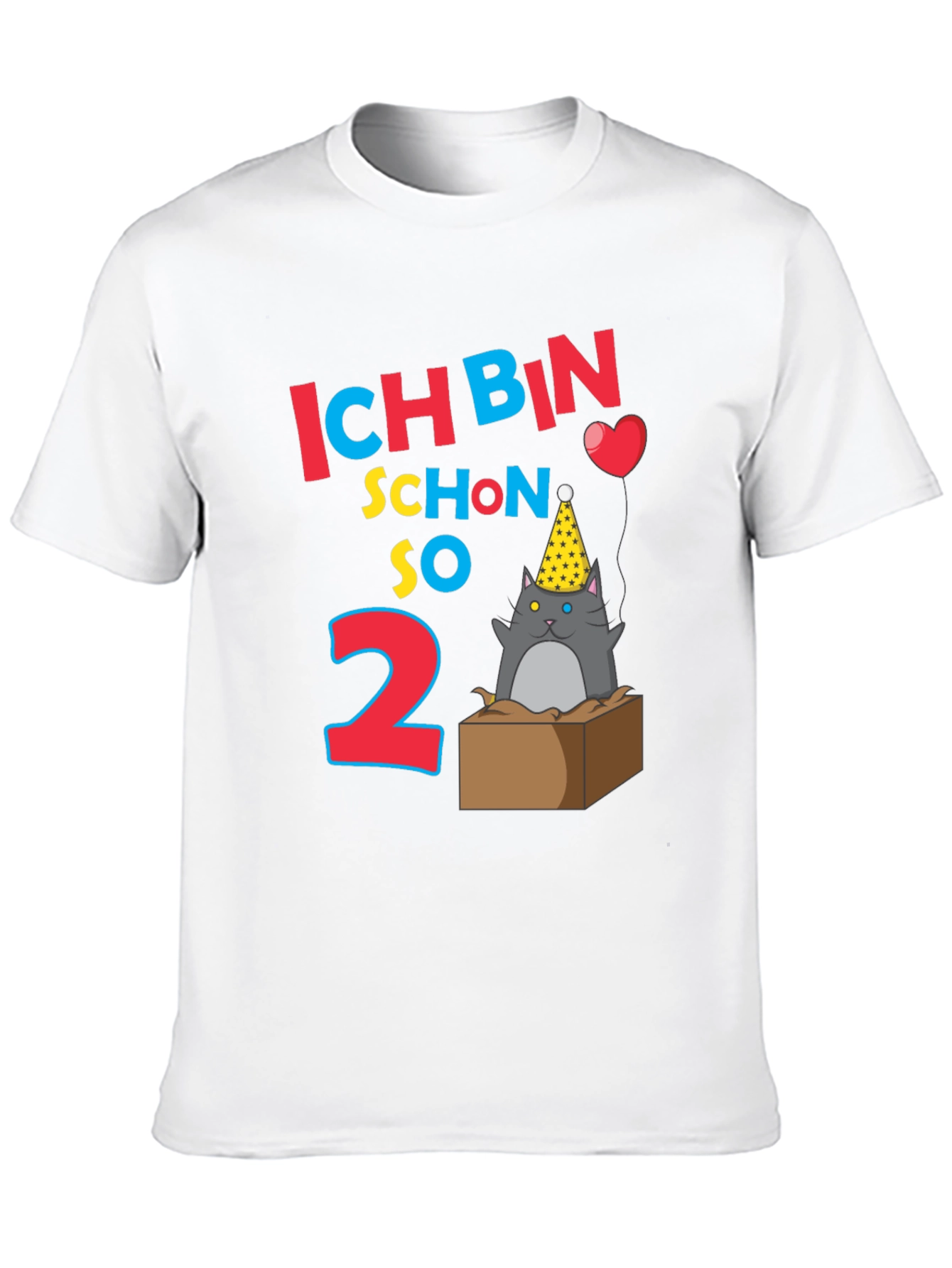 Black Ich Bin Schon So 2 Birthday Cat T-Shirt view 10