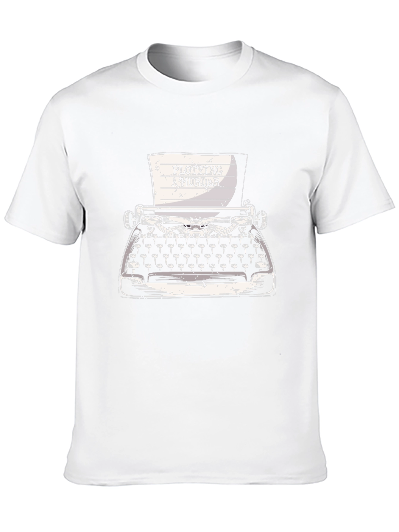 Black Plotting a Murder Typewriter T-Shirt view 10