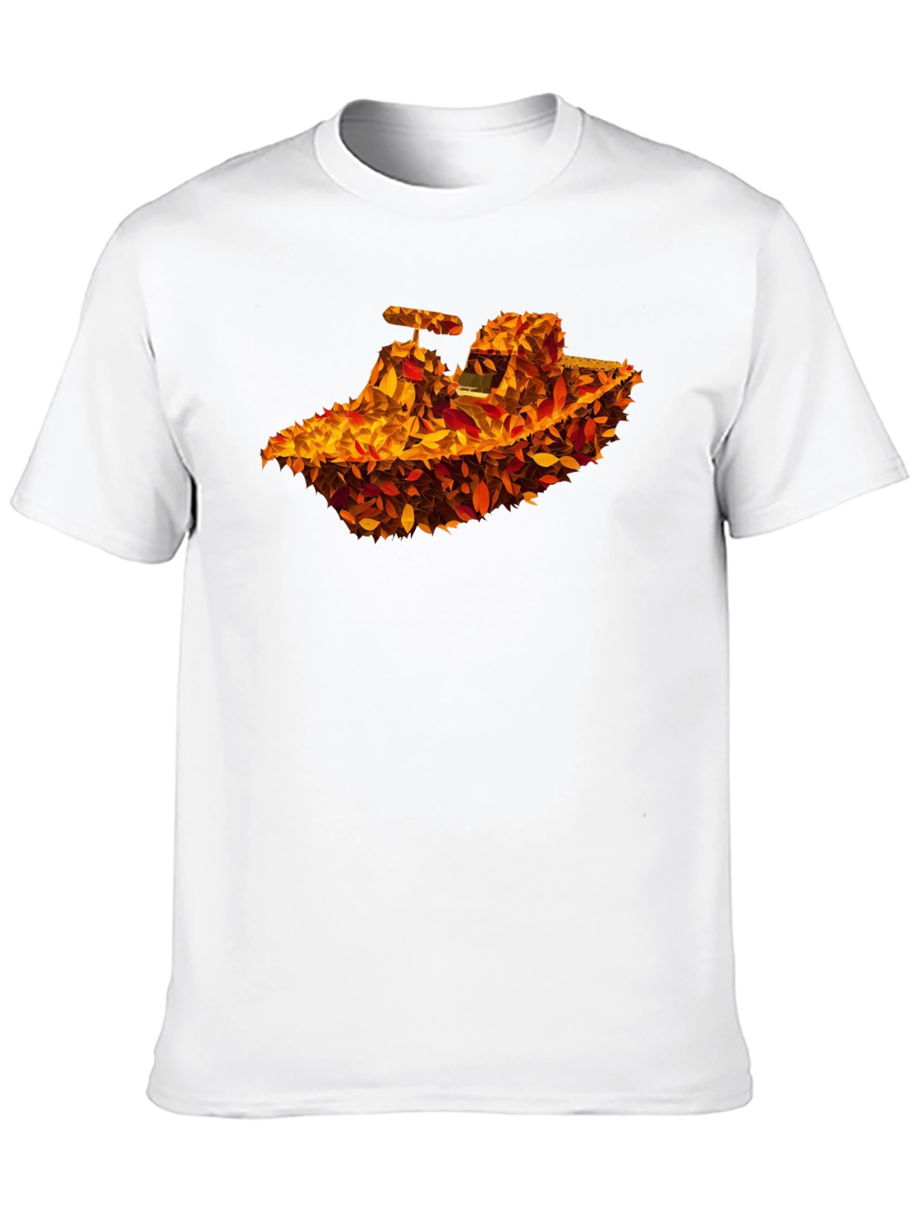 Black Autumn Leaves Tractor Graphic T-Shirt view 10