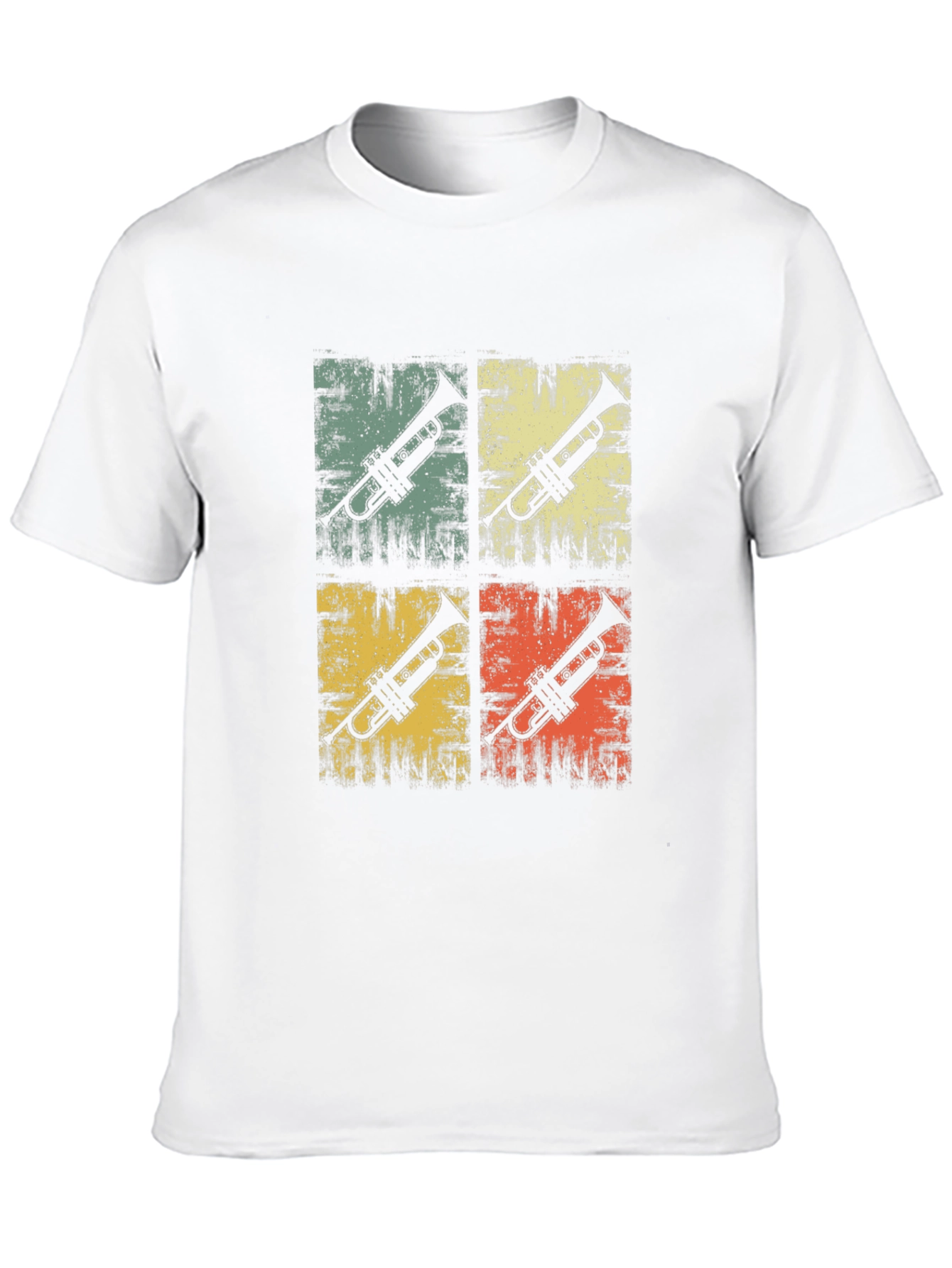 Black Retro Trumpet Music T-Shirt - Vintage Instrument Tee view 10