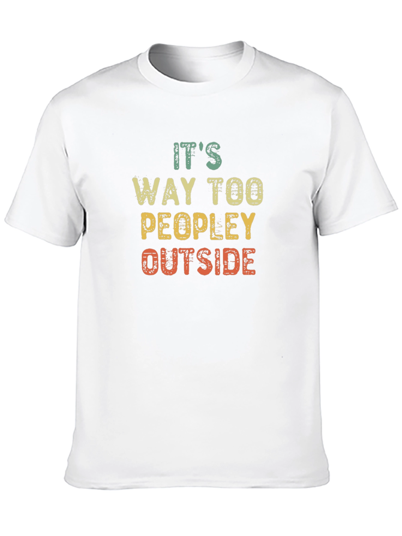 Black Funny "Too Peopley Outside" Graphic Tee view 10