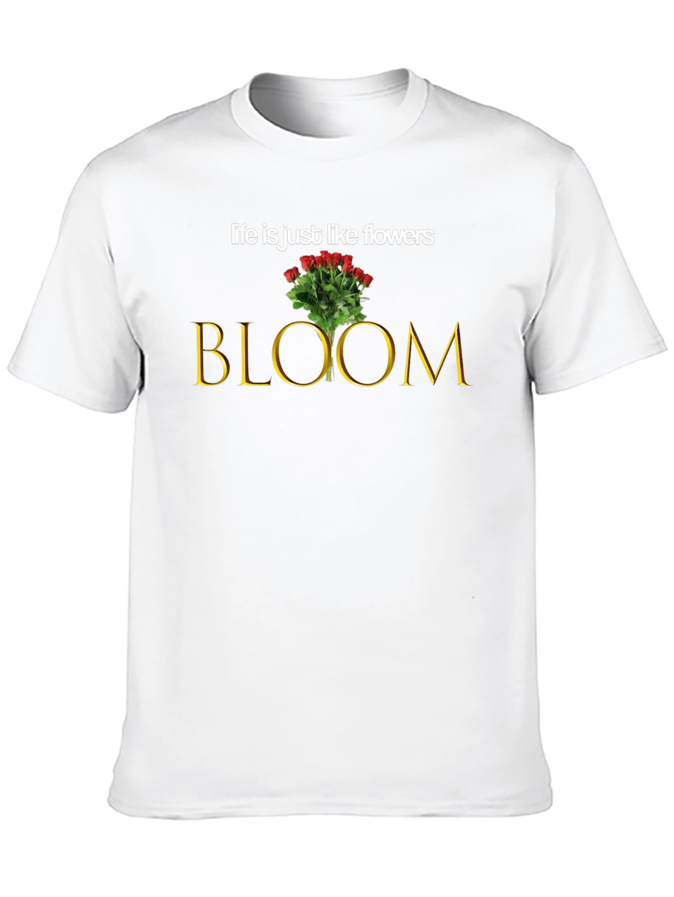 Black Bloom Flower T-Shirt - Life is Like Flowers Graphic Tee view 10