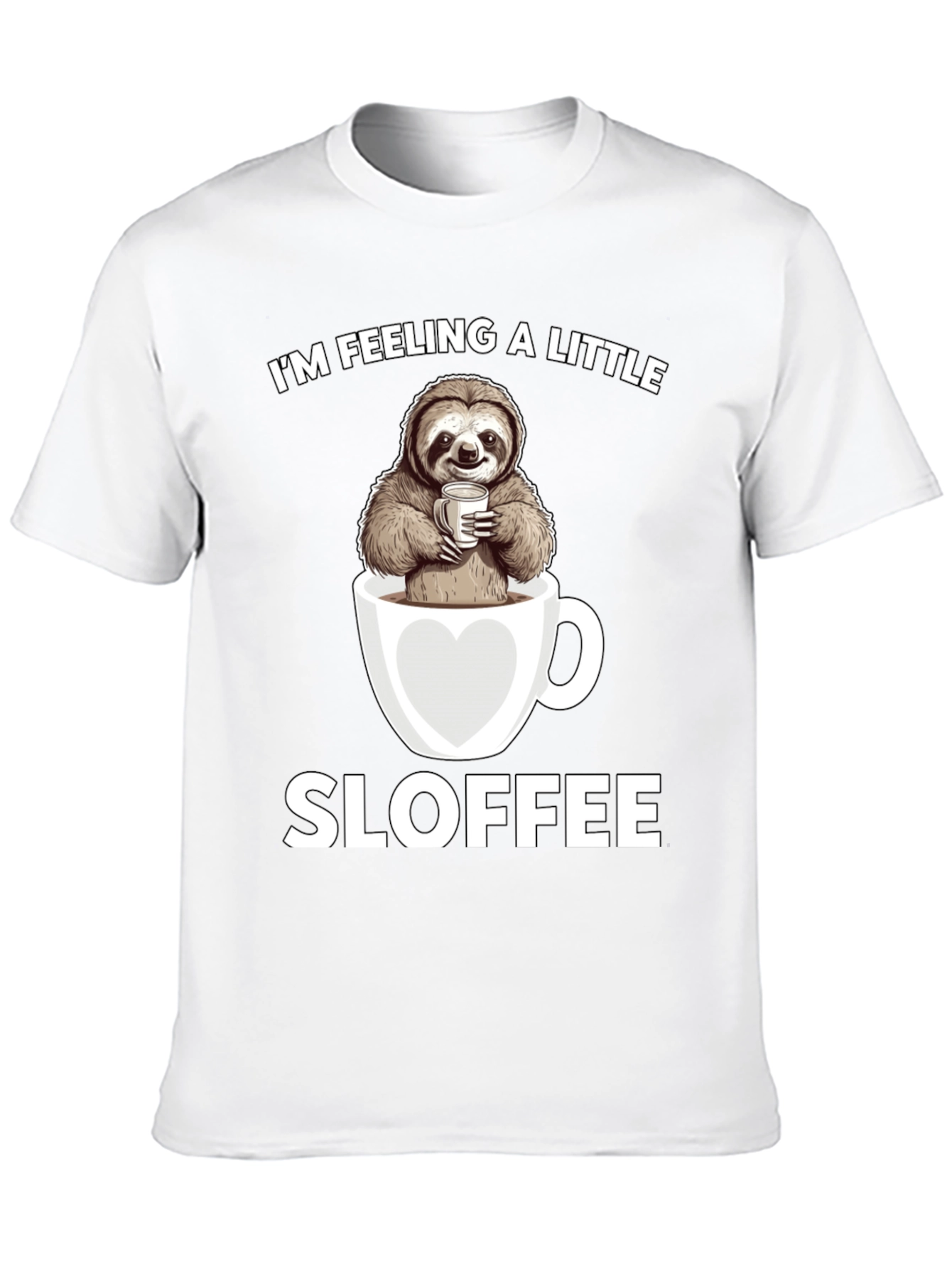 Black Sloth Coffee Graphic Tee - "Sloffee" Funny T-Shirt view 10