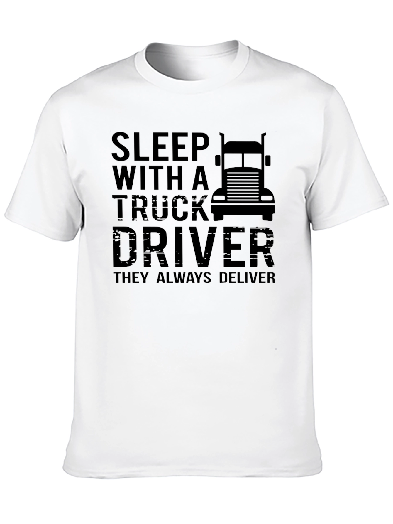 Black Sleep With A Truck Driver Graphic T-Shirt view 10