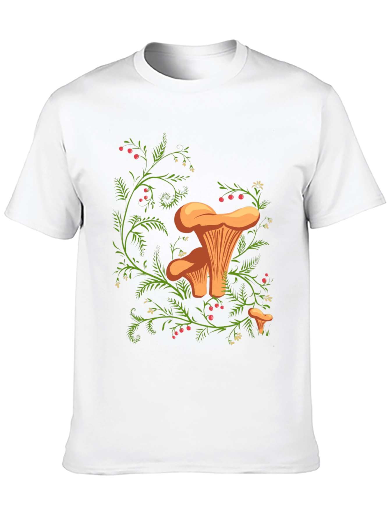 Black Chanterelle Mushroom Print Black T-Shirt view 10