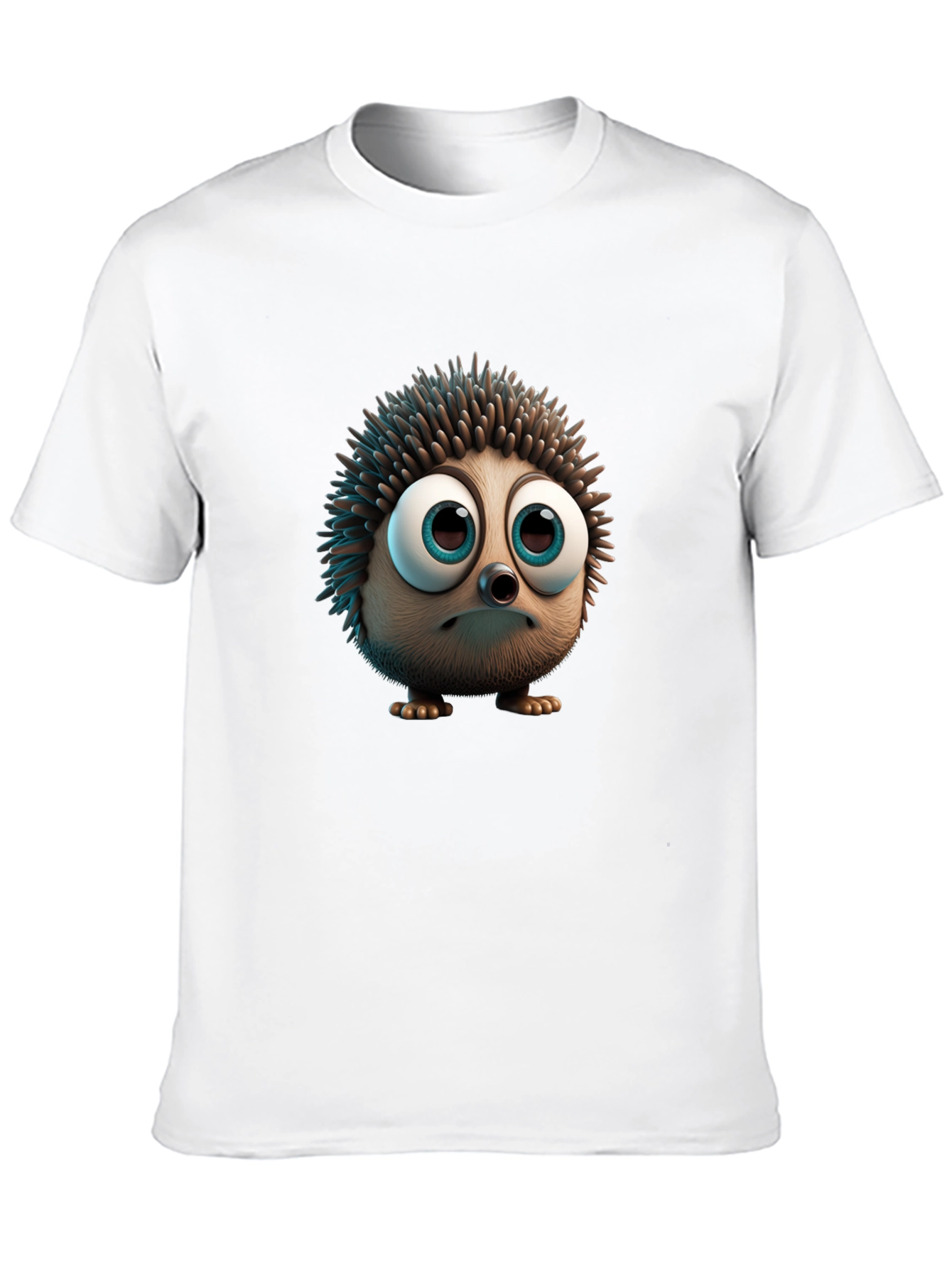 Black Cute Hedgehog Graphic Tee - Soft Black Cotton view 10