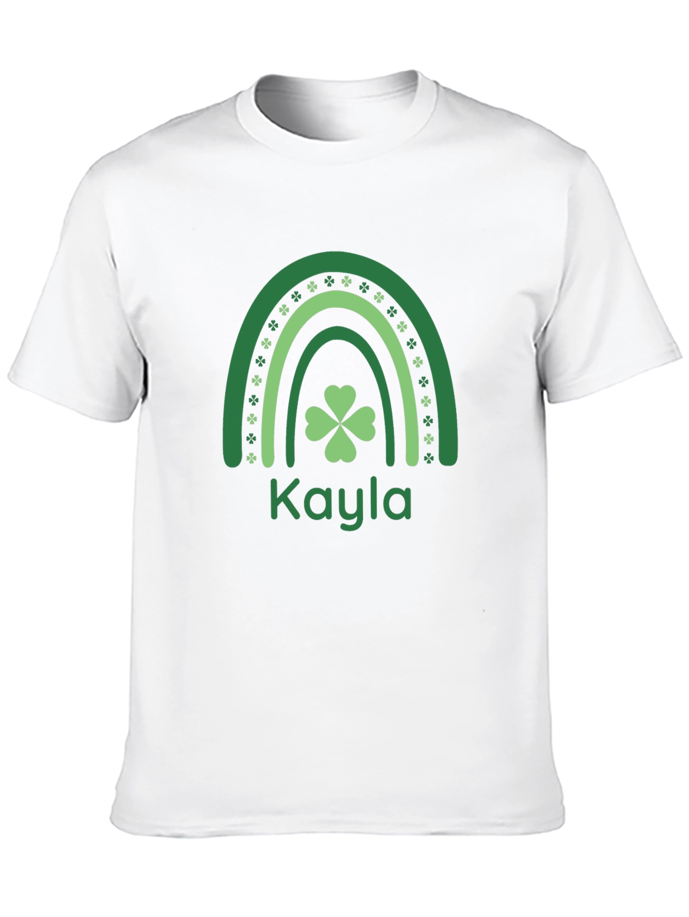 Black Kayla St. Patrick's Day Shamrock Rainbow T-Shirt view 10