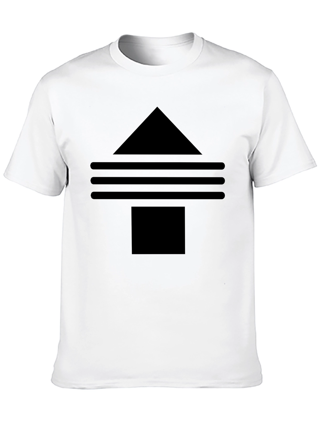 Black Geometric Arrow Graphic Tee - Modern Casual Style view 10