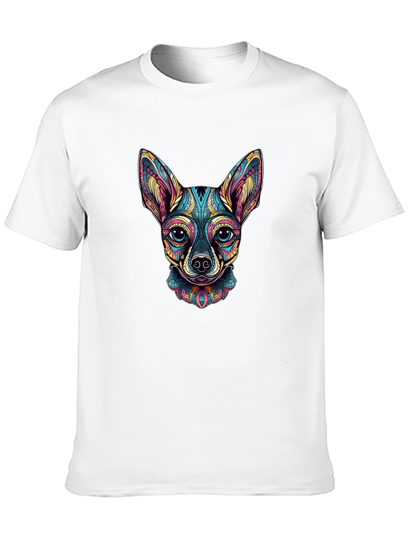 Black Chihuahua Dog Art Graphic Print Black T-Shirt view 10
