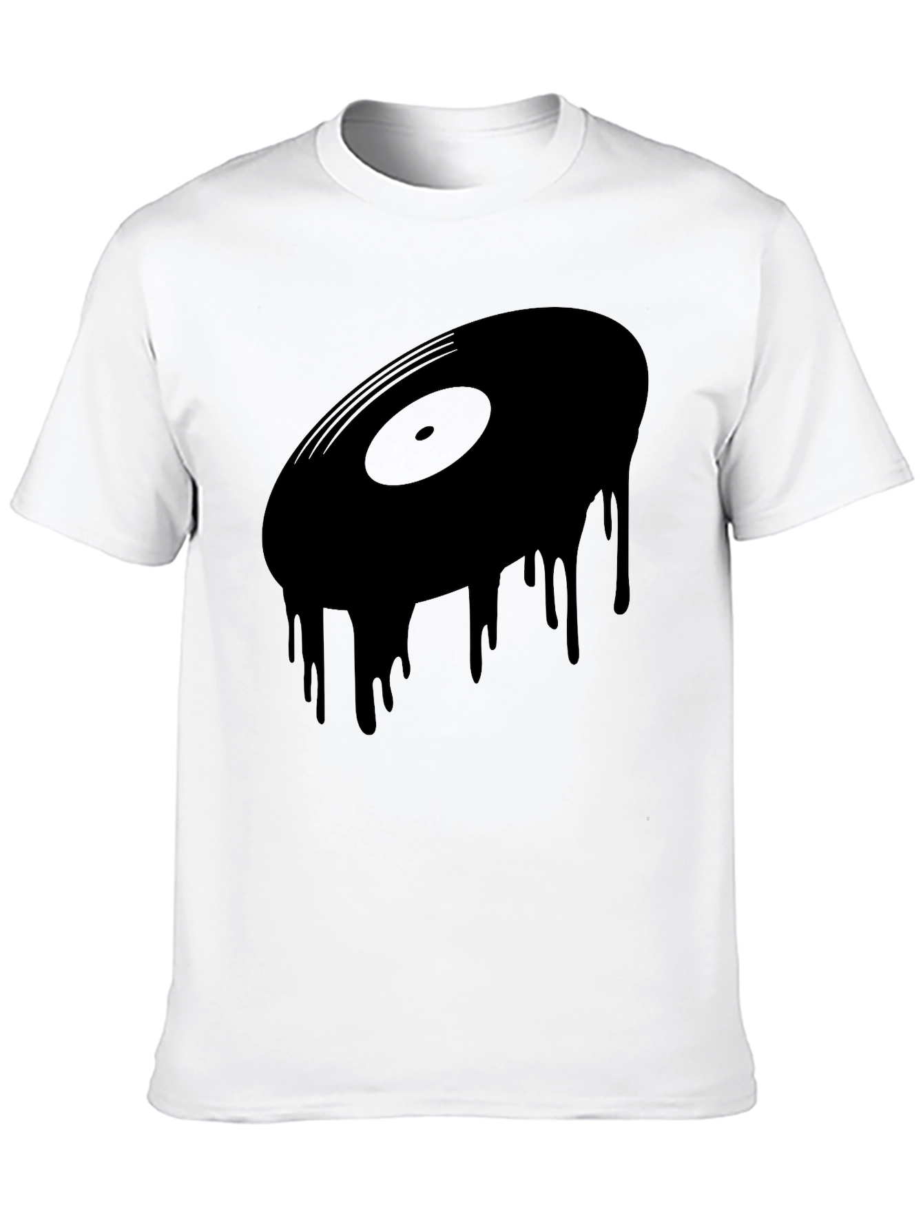 Black Dripping Vinyl Record Graphic Tee - Black view 10