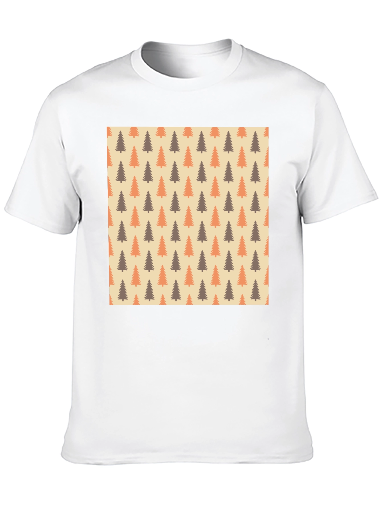 Black Retro Pine Tree Pattern Tee view 10