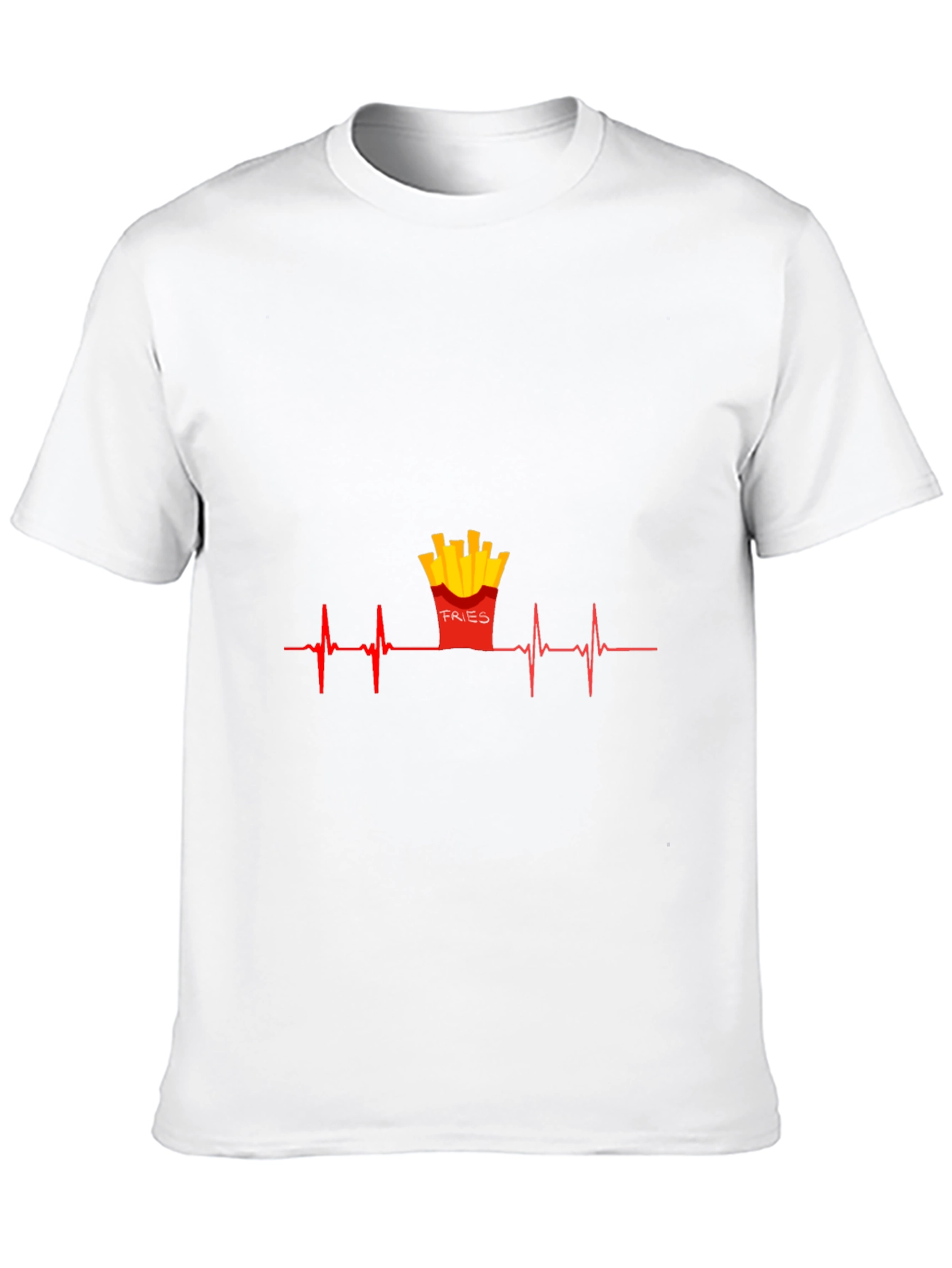 Black Fries Heartbeat Graphic Tee - Unisex Casual Shirt view 10