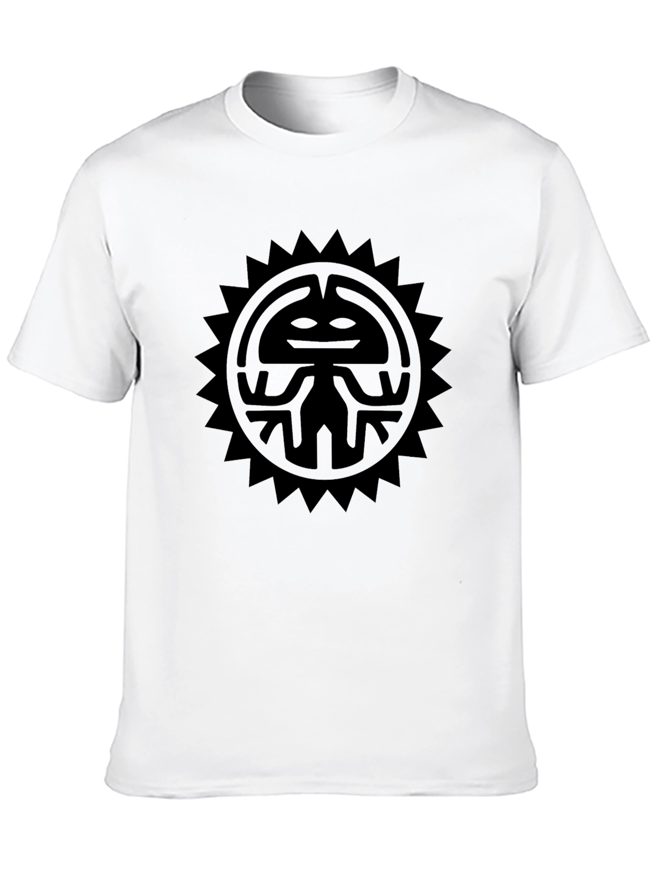 Black Black Graphic Tee - Tribal Sun Design view 10