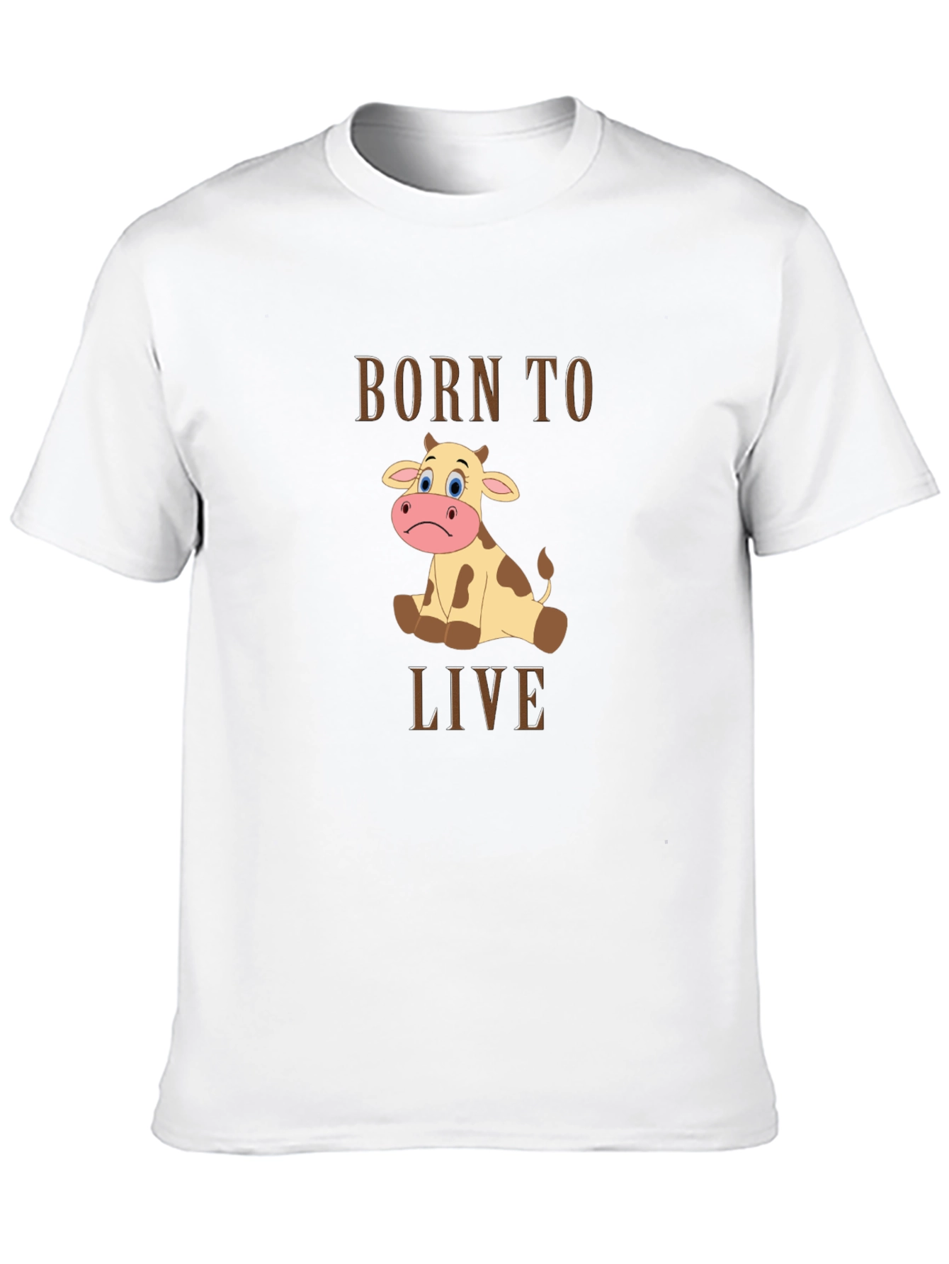 Black Born to Live Cow Graphic T-Shirt view 10