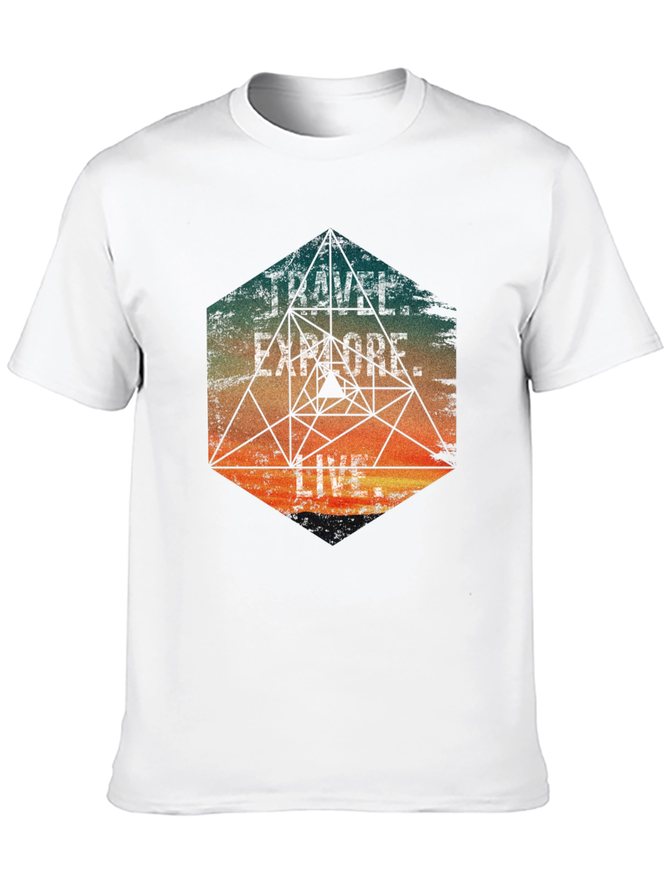 Black Travel Explore Live Men's Graphic T-Shirt view 10