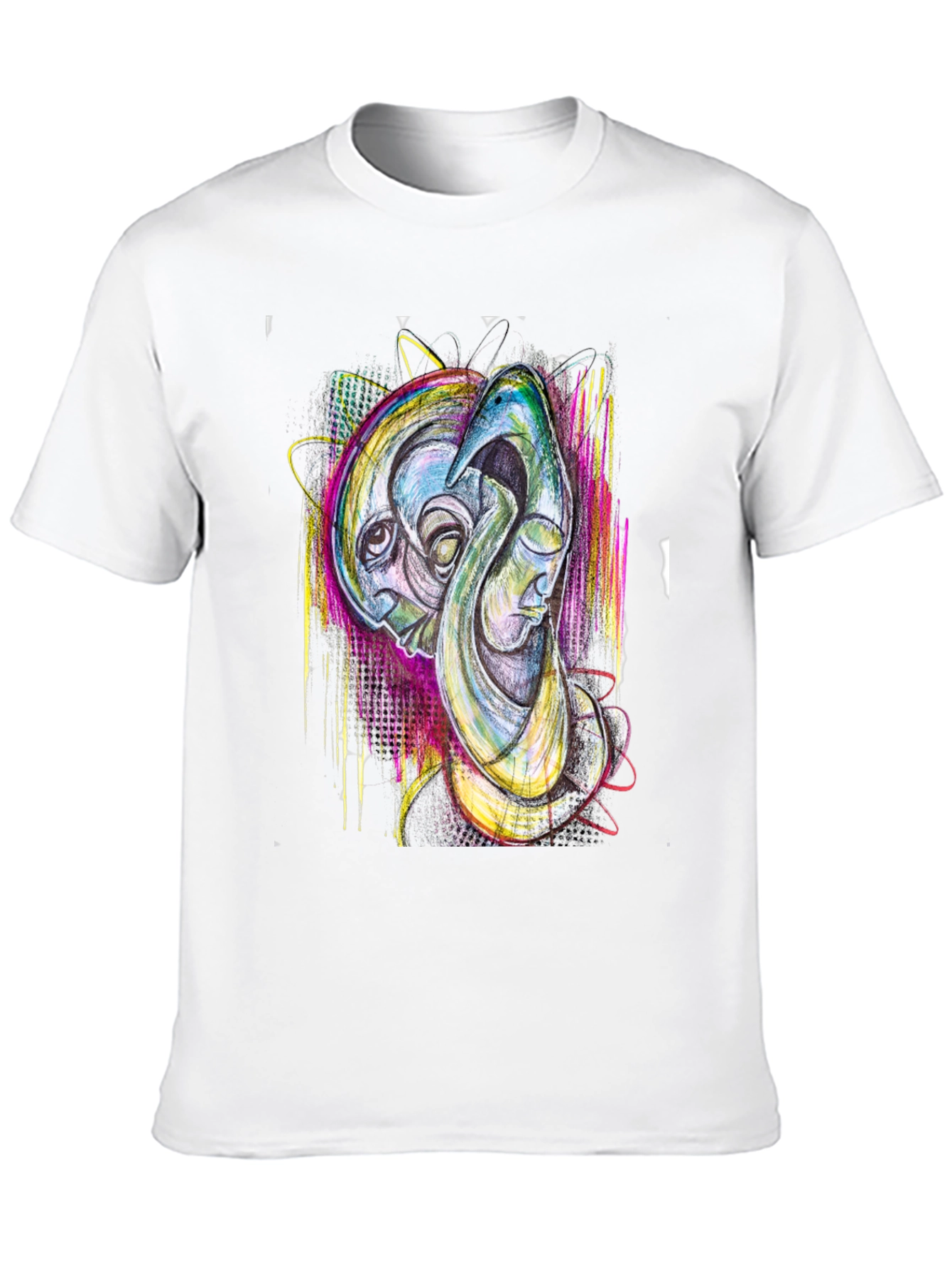 Black Abstract Art Print Black T-Shirt view 10