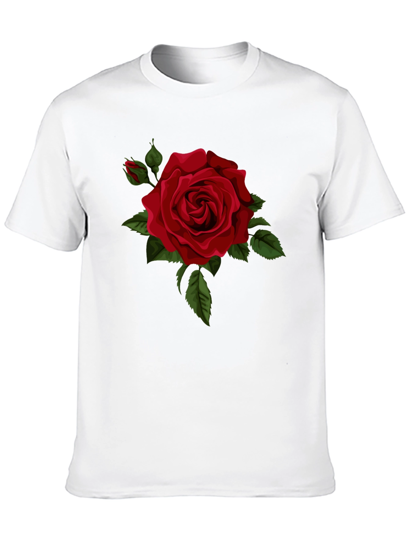Black Red Rose Graphic Tee - Classic Black Cotton T-Shirt view 10