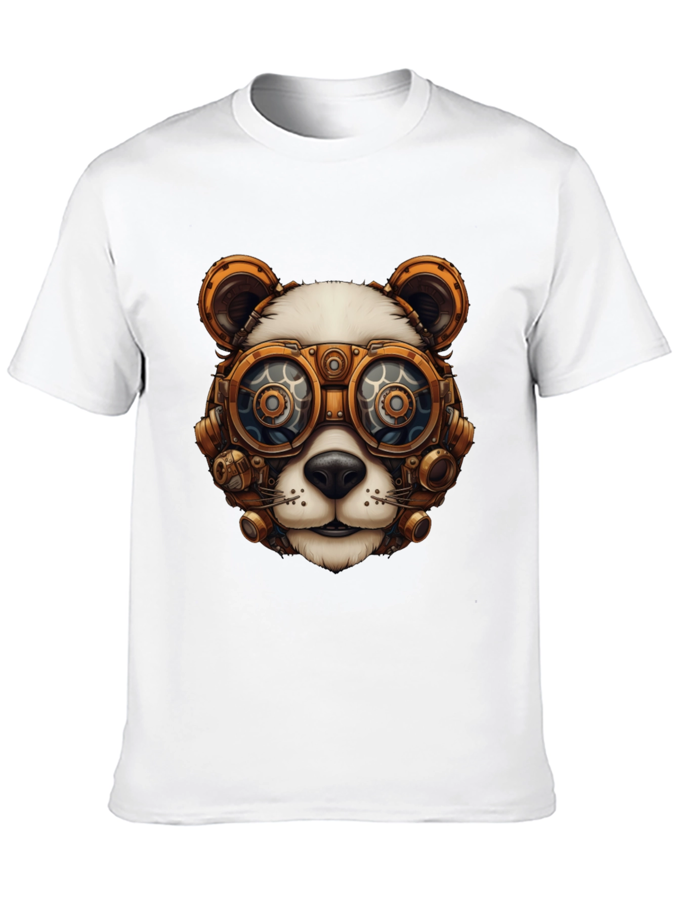 Black Steampunk Panda Graphic T-Shirt view 10