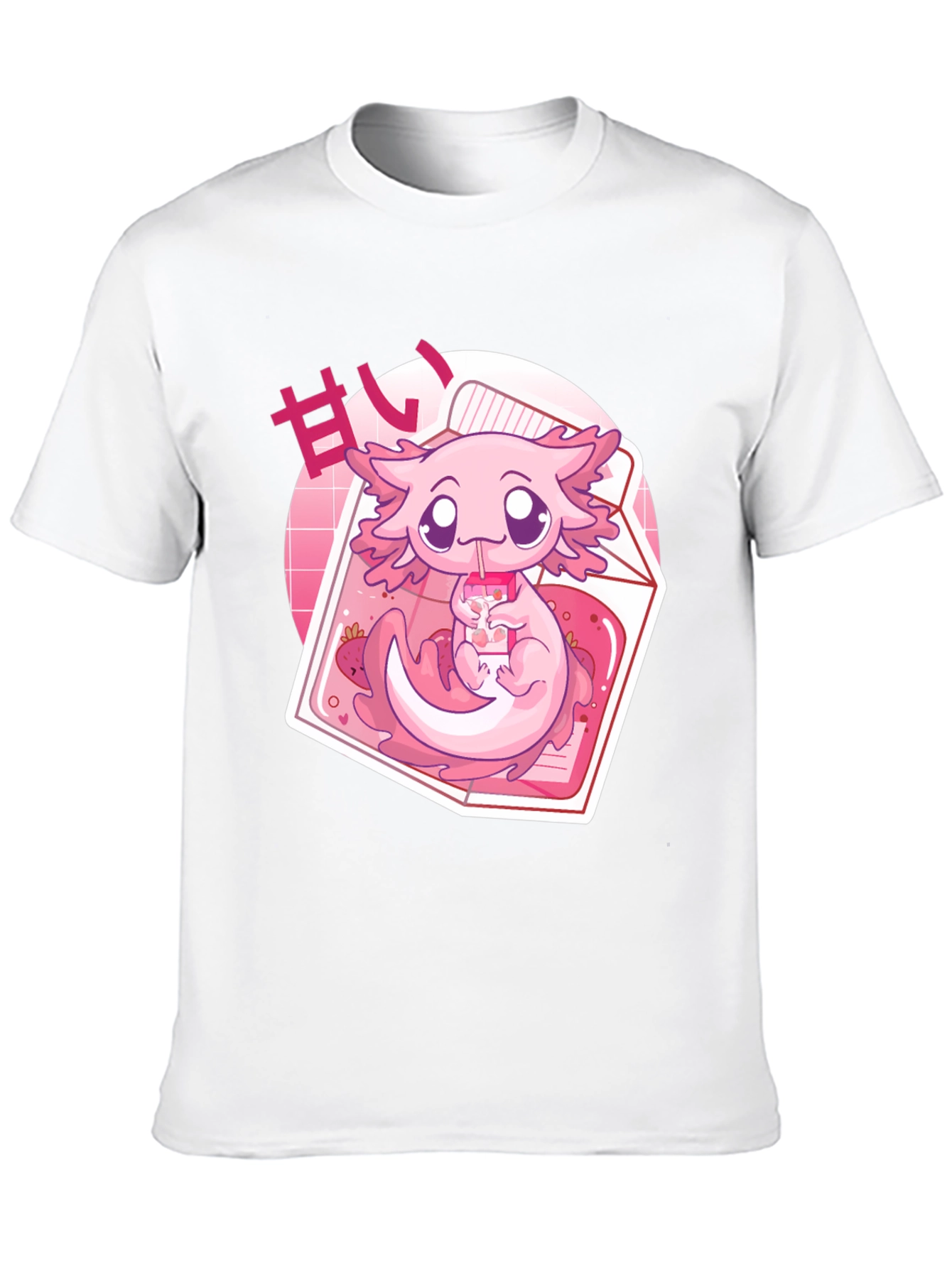 Black Cute Axolotl Kawaii T-Shirt view 10