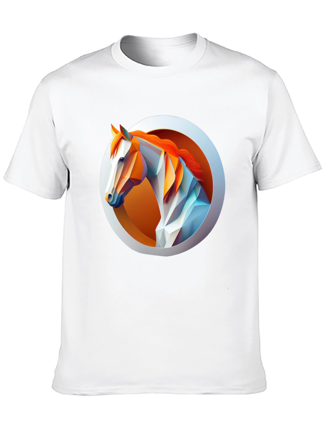 Black Geometric Horse Graphic Tee - Men's Black T-Shirt view 10