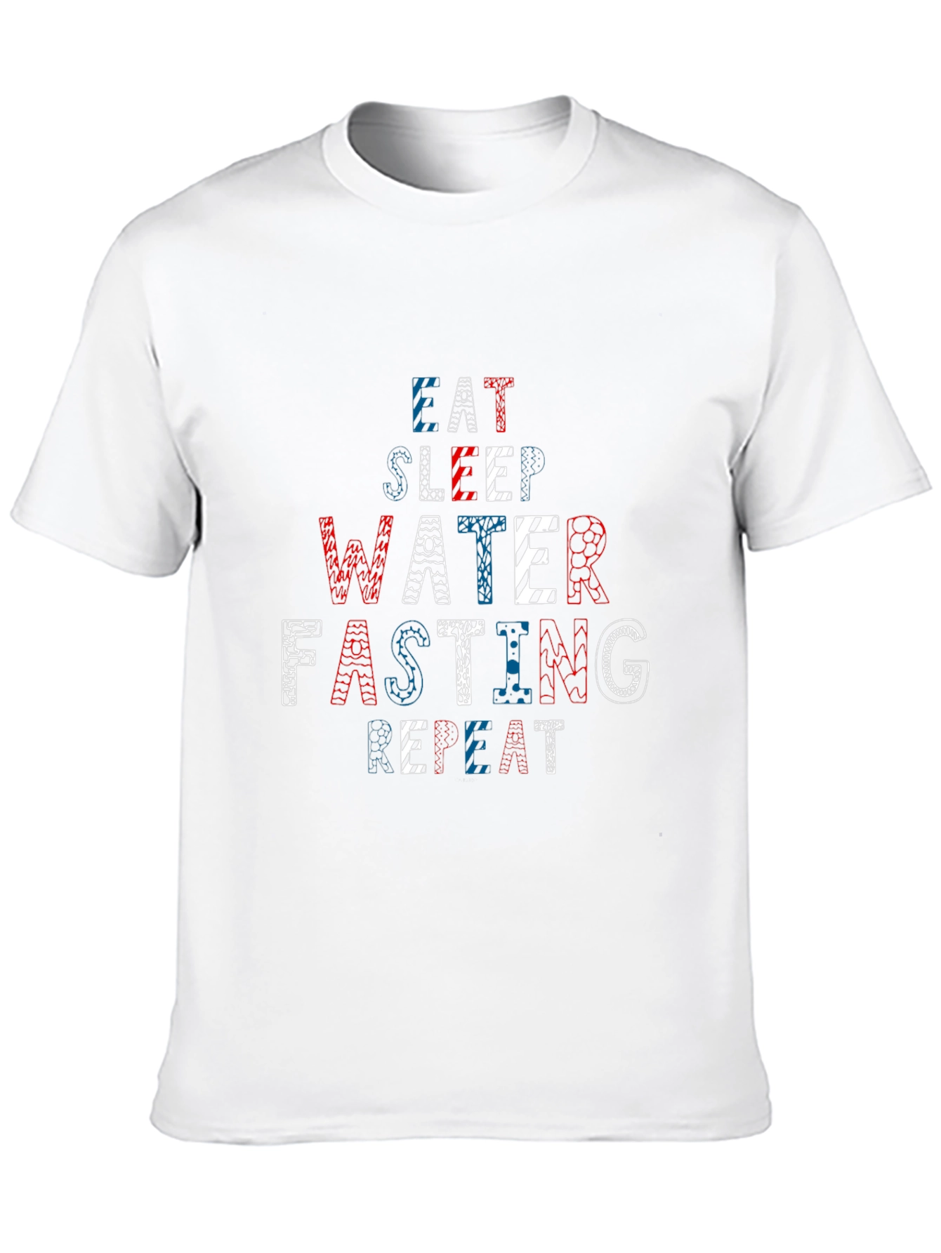 Black Eat Sleep Water Fasting Repeat Black T-Shirt view 10