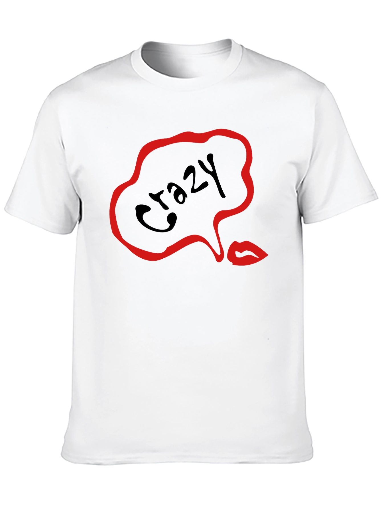 Black Crazy Lips Graphic Black T-Shirt view 10