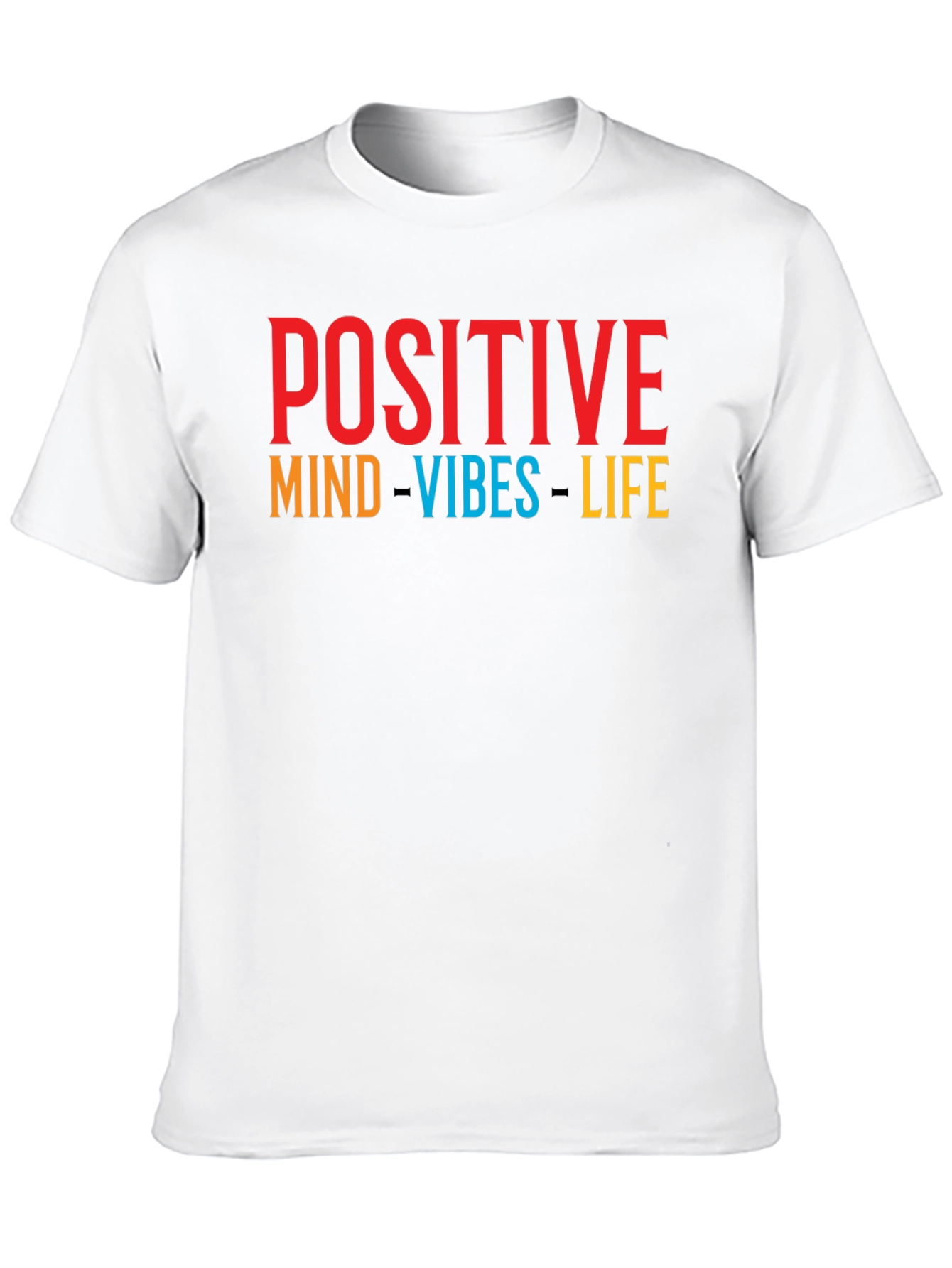 Black Positive Vibes T-Shirt - Graphic Print Crew Neck Tee view 10