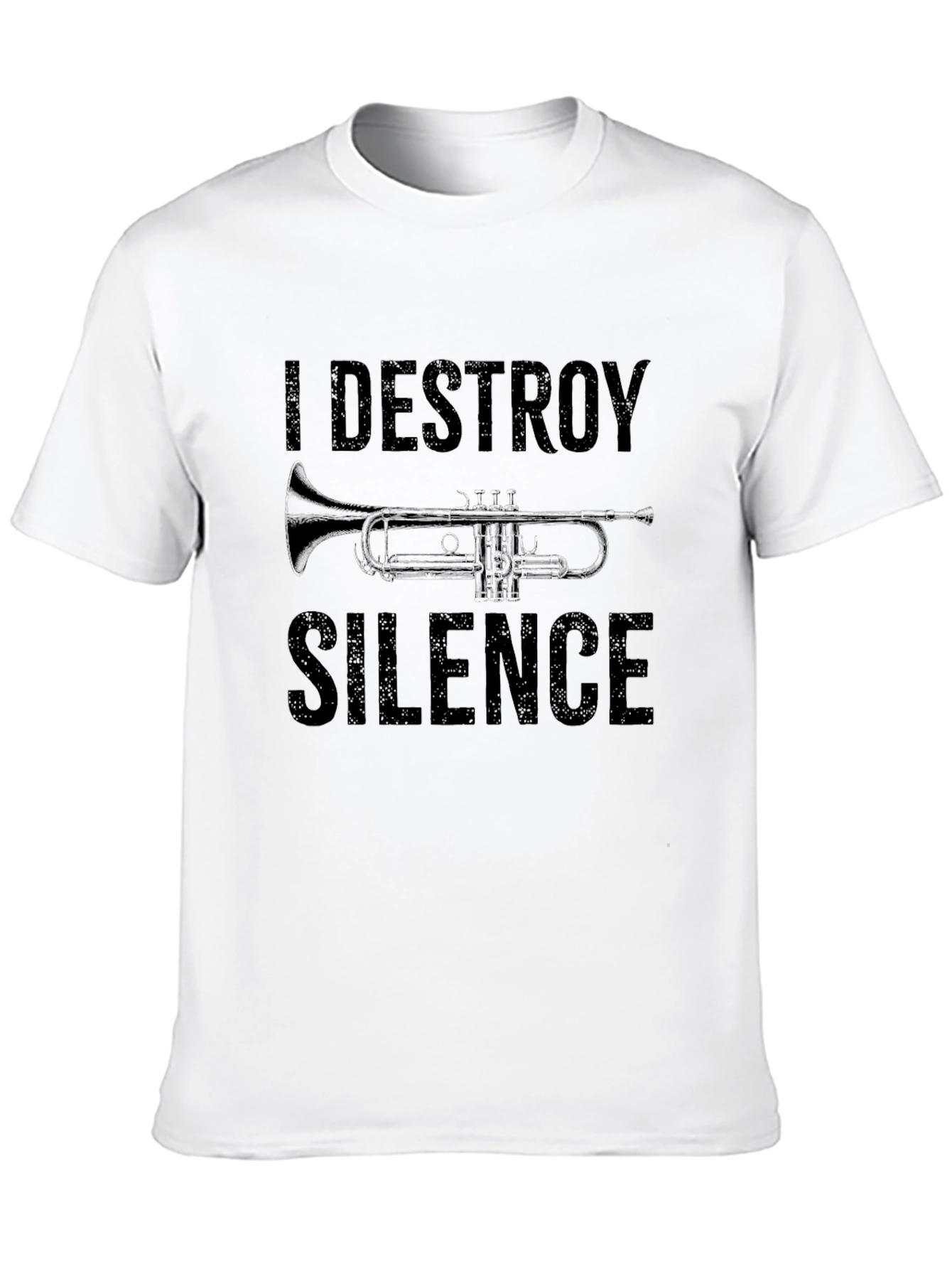 Black I Destroy Silence Trumpet T-Shirt - Music Lover Tee view 10