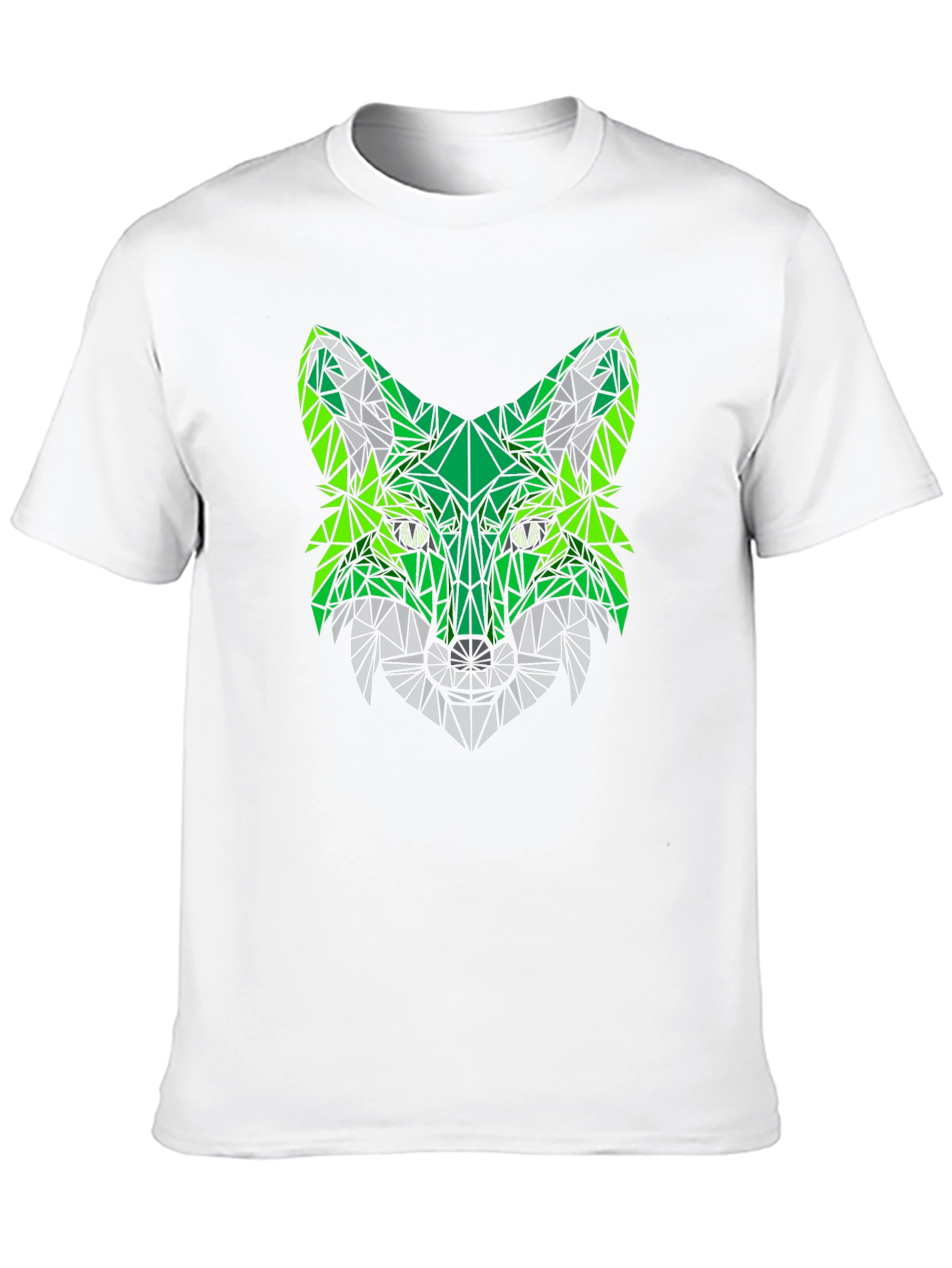 Black Geometric Fox Head Black T-Shirt view 10