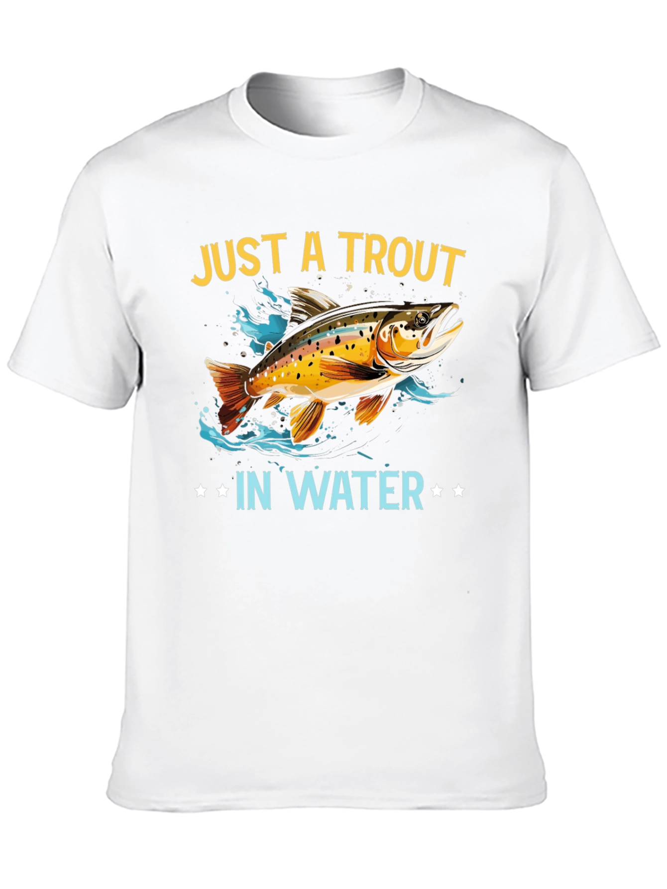 Black Just a Trout in Water Graphic T-Shirt view 10