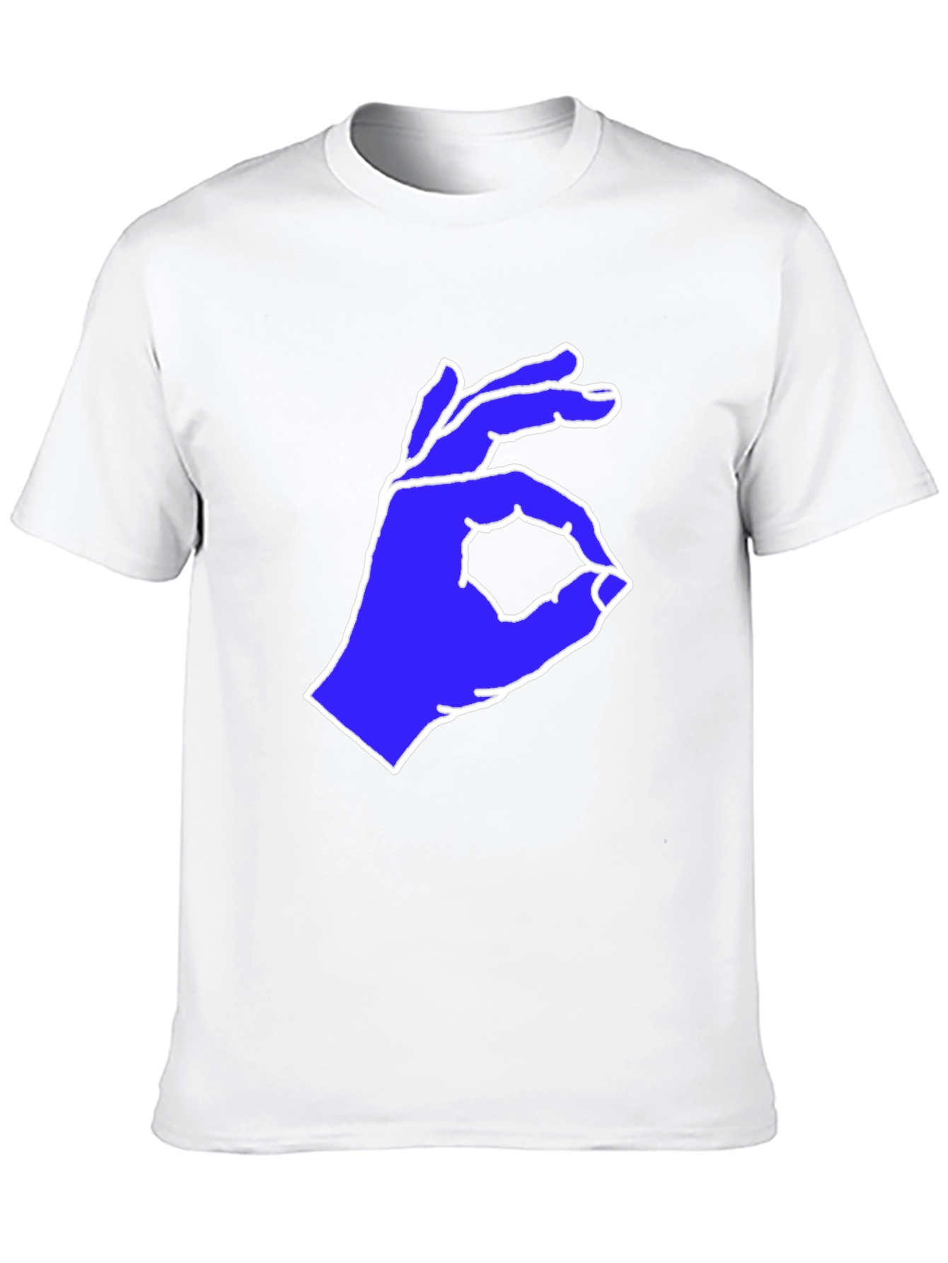 Black Black T-Shirt with Blue Hand Gesture Graphic view 10