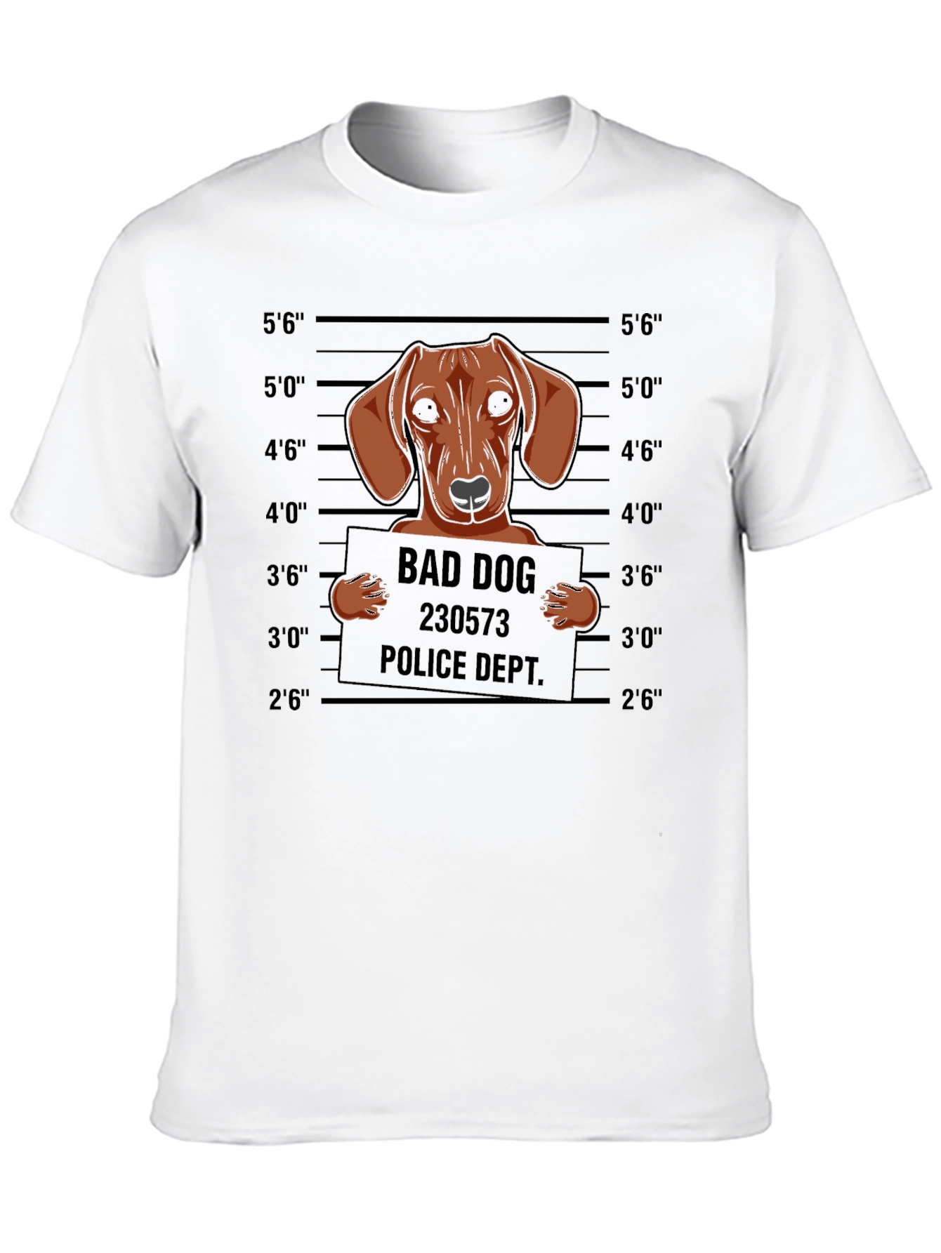 Black Bad Dog Mugshot T-Shirt Funny Canine Tee view 10