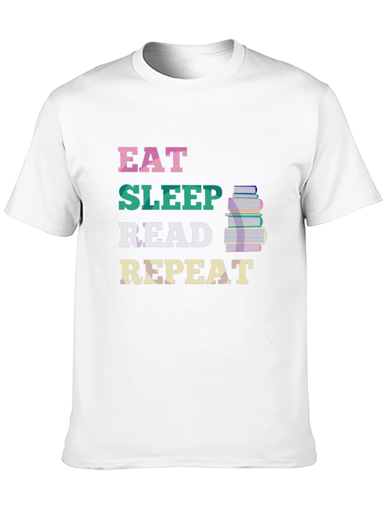 Black Eat Sleep Read Repeat T-Shirt - Book Lover Tee view 10