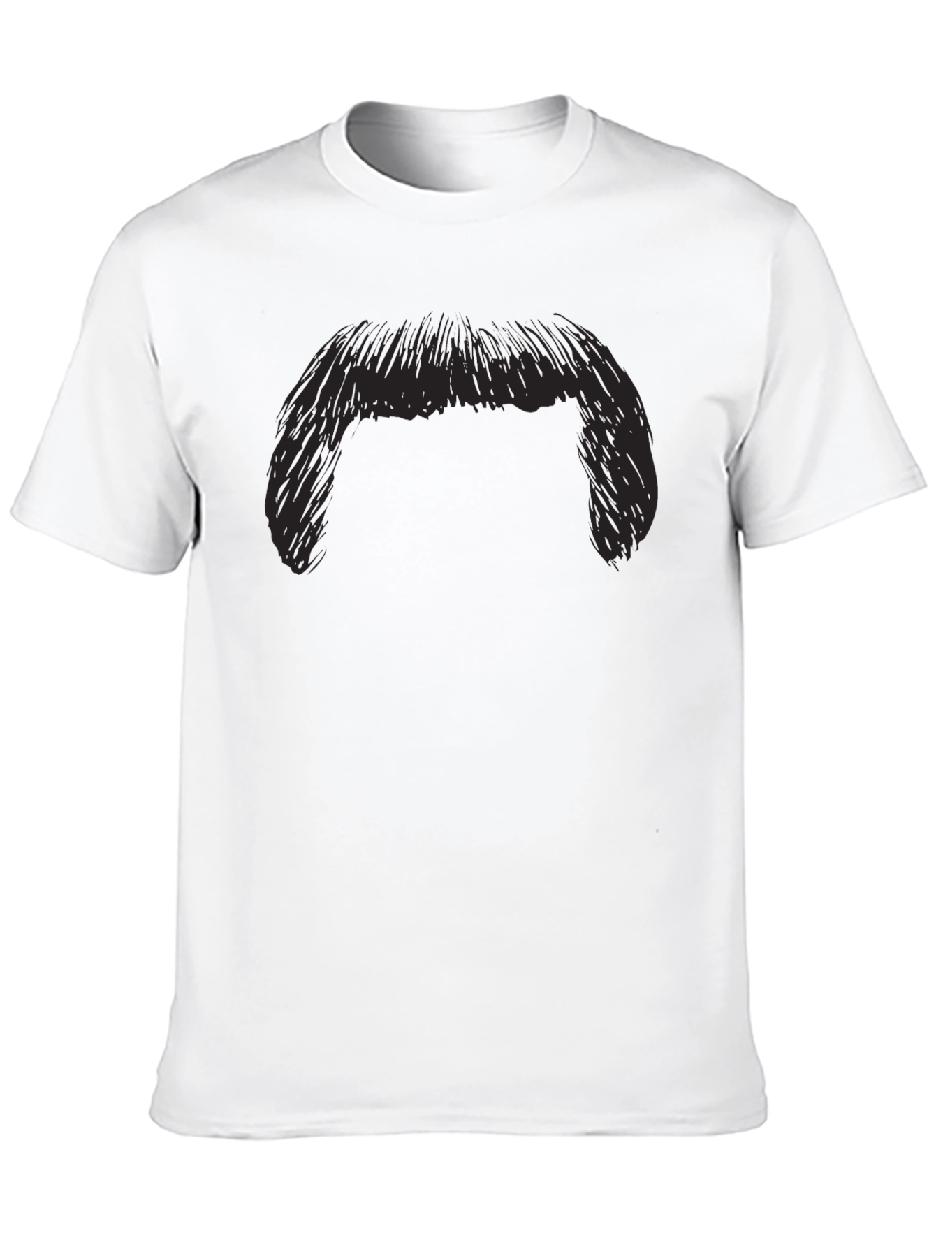 Black Funny Moustache Graphic Black T-Shirt view 10