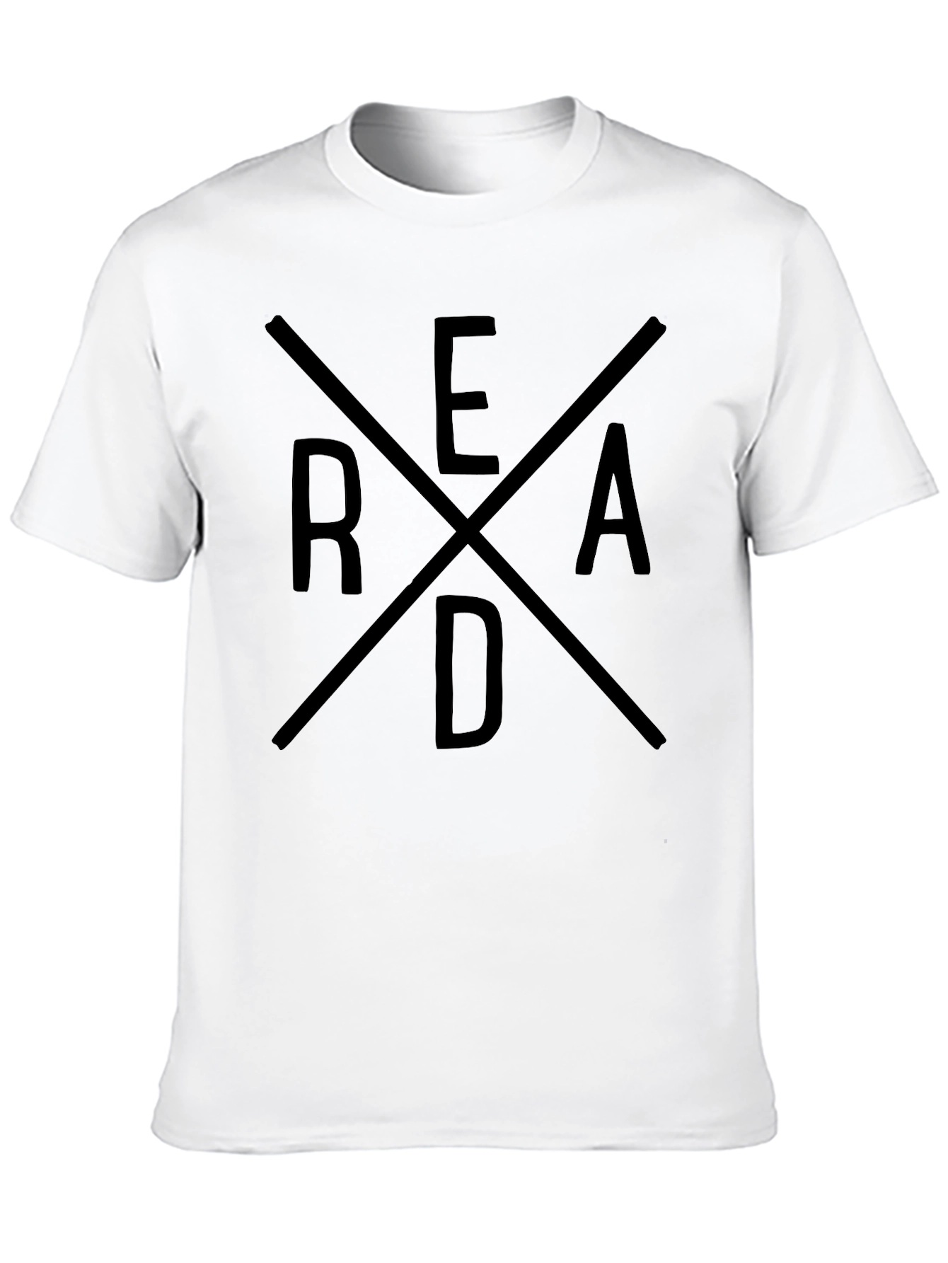Black READ Graphic Tee - Trendy Unisex Crew Neck view 10