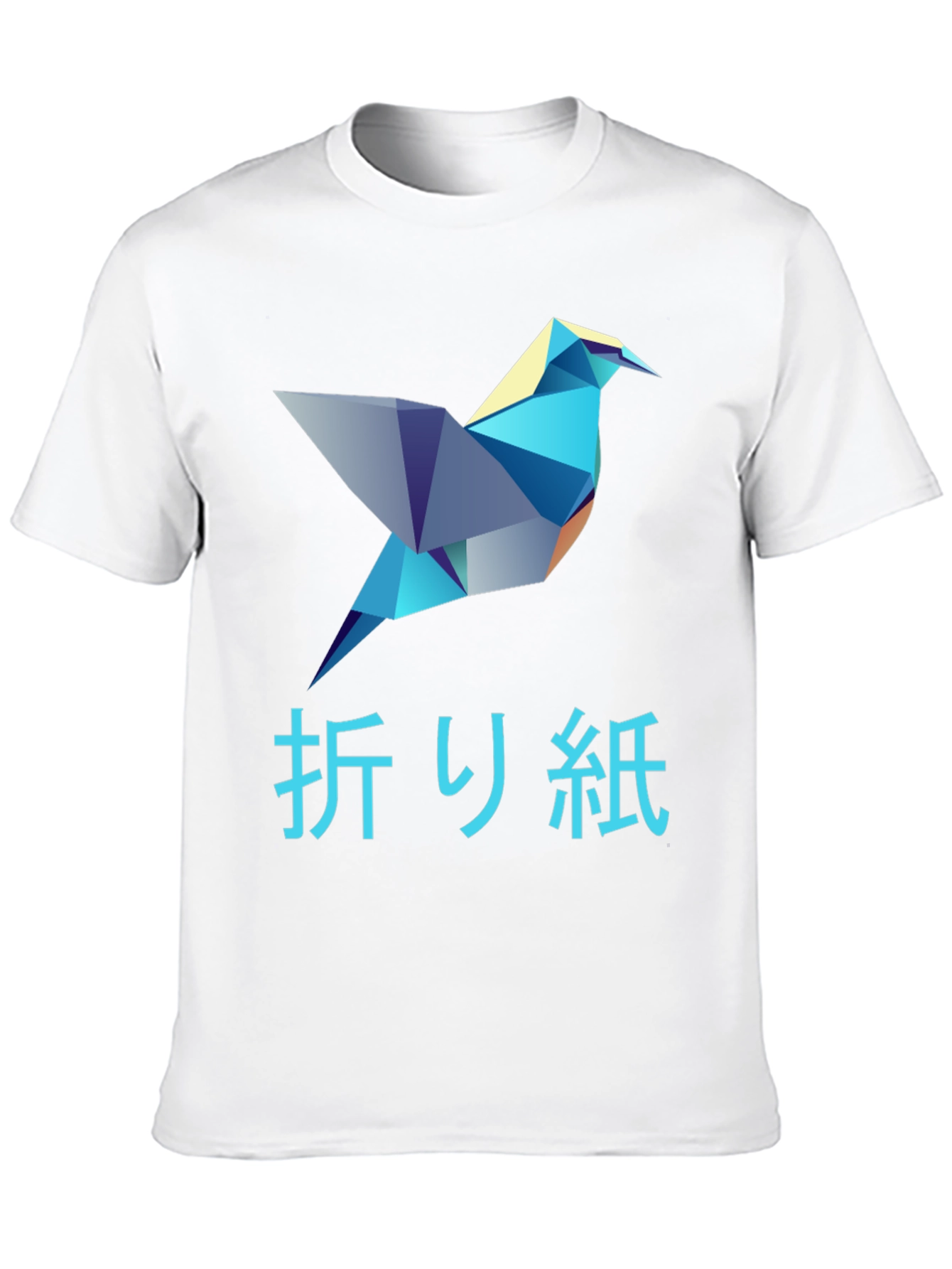 Black Origami Bird Graphic T-Shirt - Stylish Men's Tee view 10