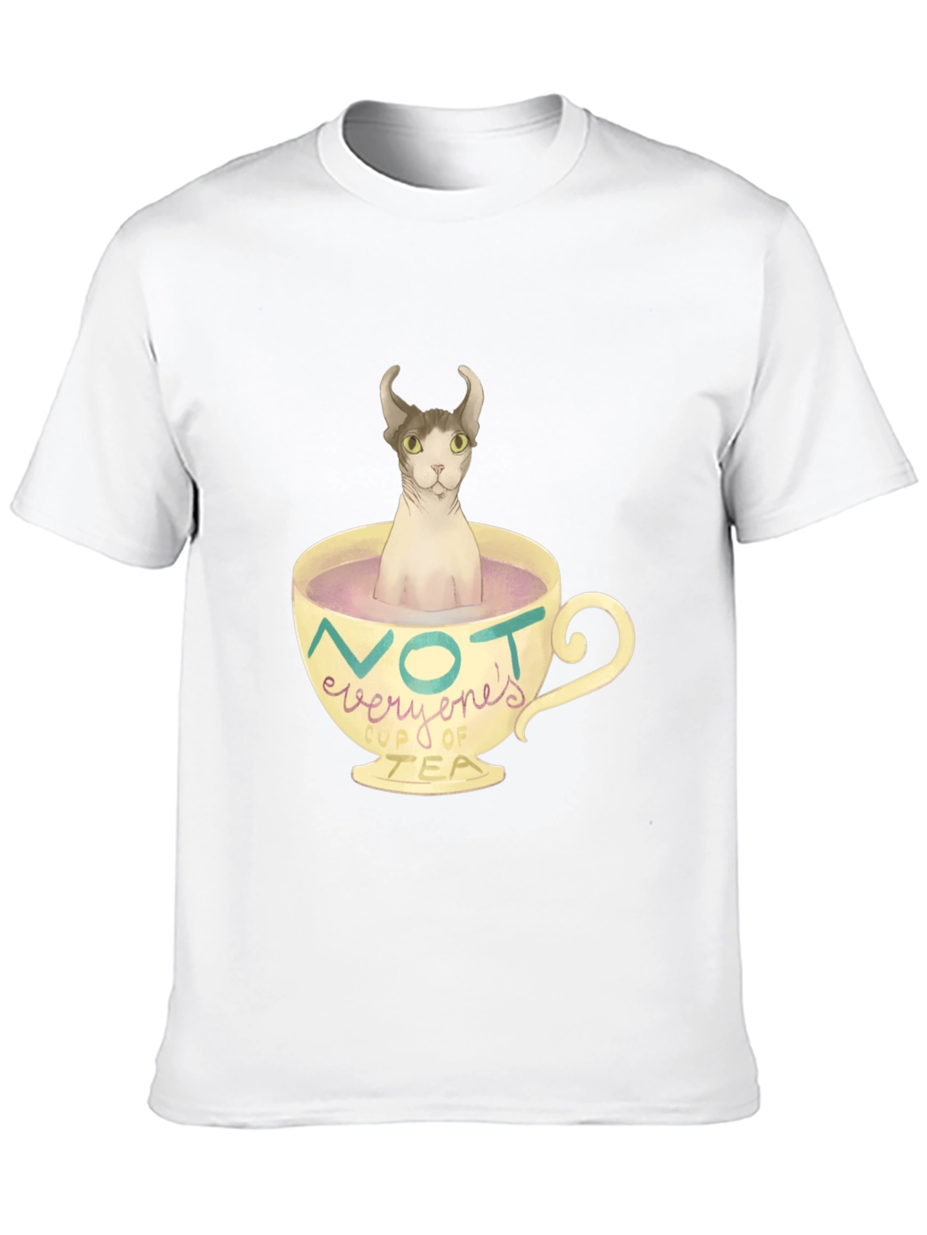 Black Not Everyone's Cup of Tea - Novelty Cat T-Shirt view 10