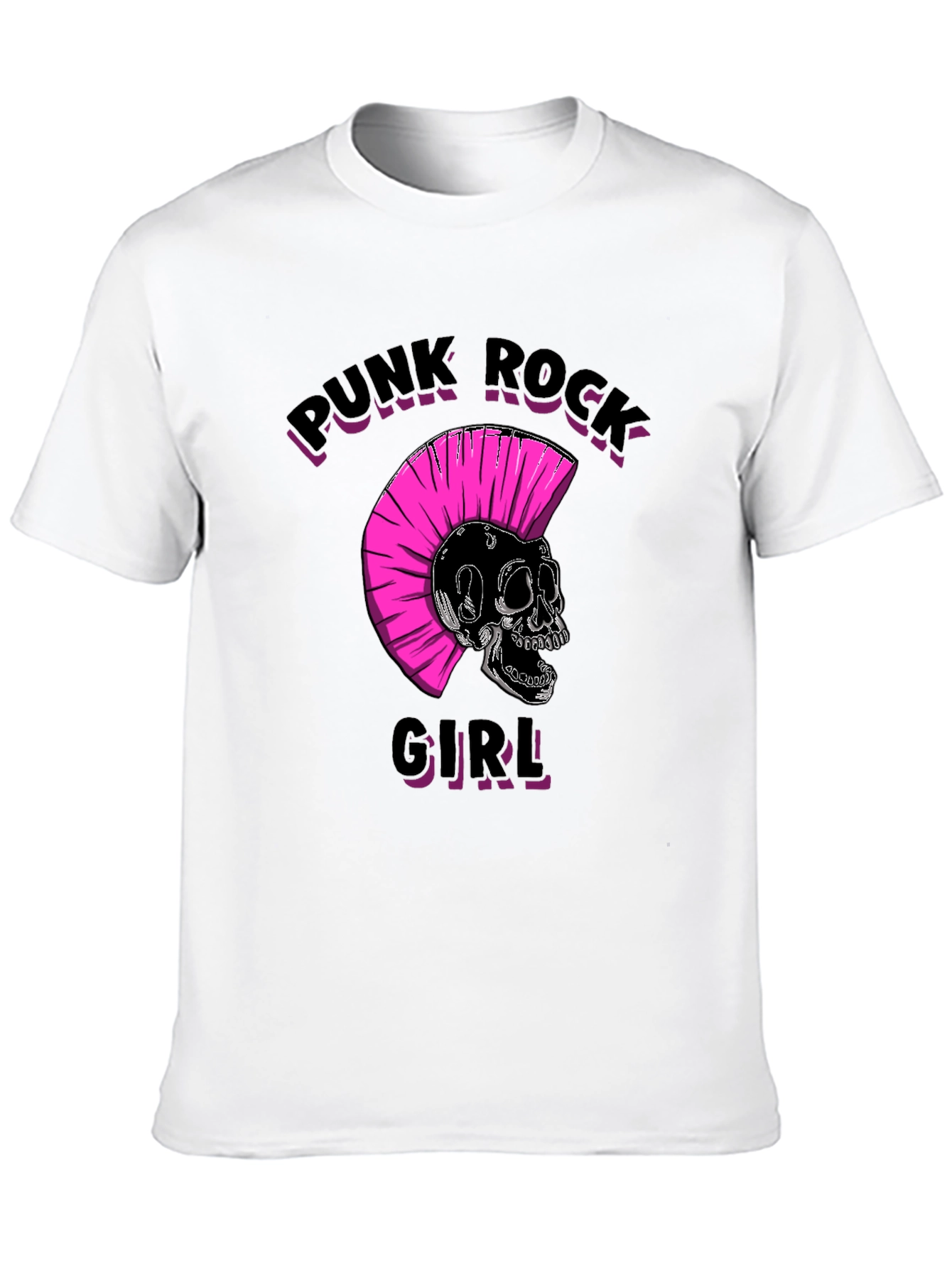 Punk Rock Girl Graphic Tee - Black Unisex T-Shirt - 10