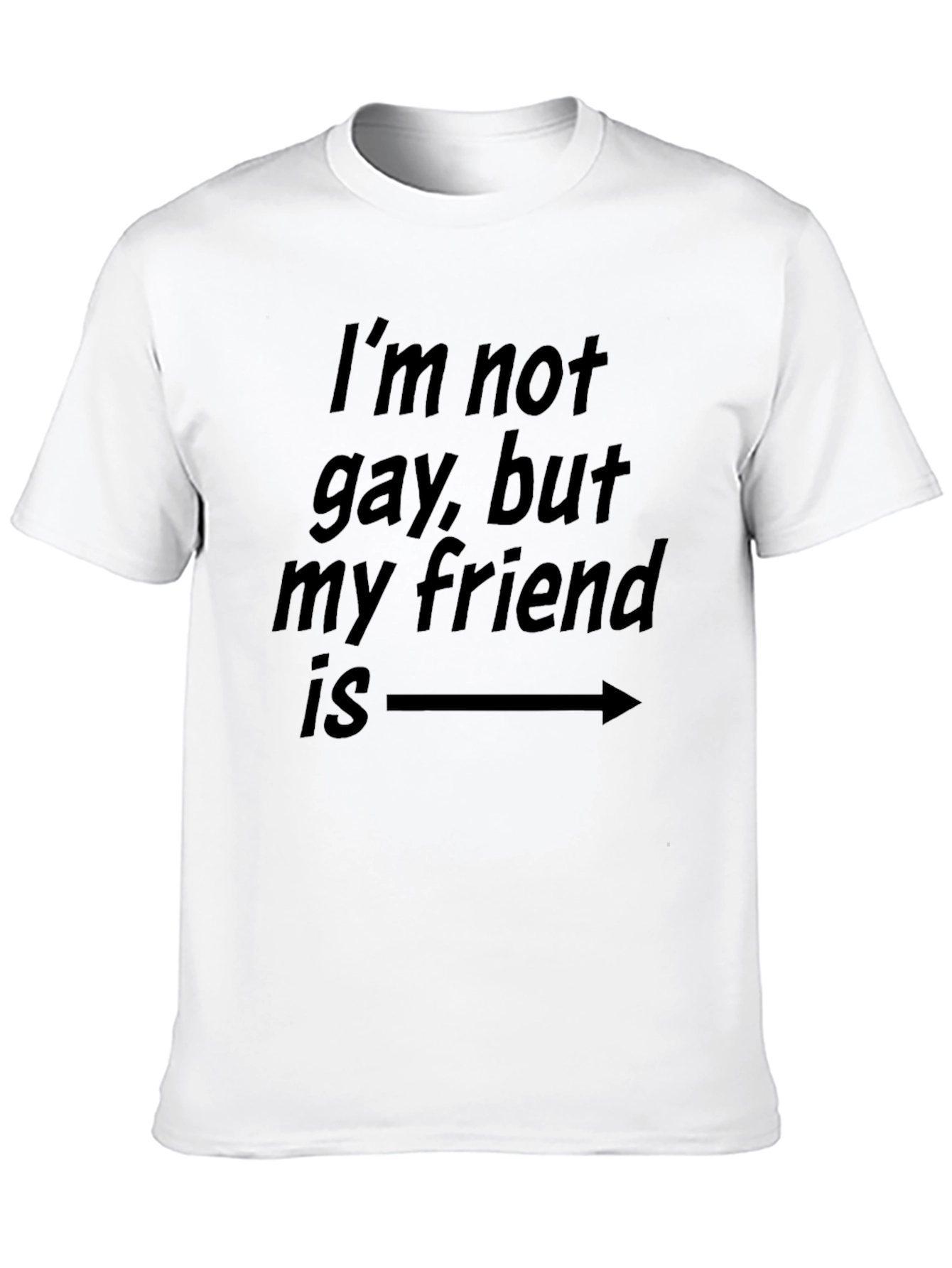 Black Humorous T-Shirt: I'm Not Gay, But My Friend Is view 10