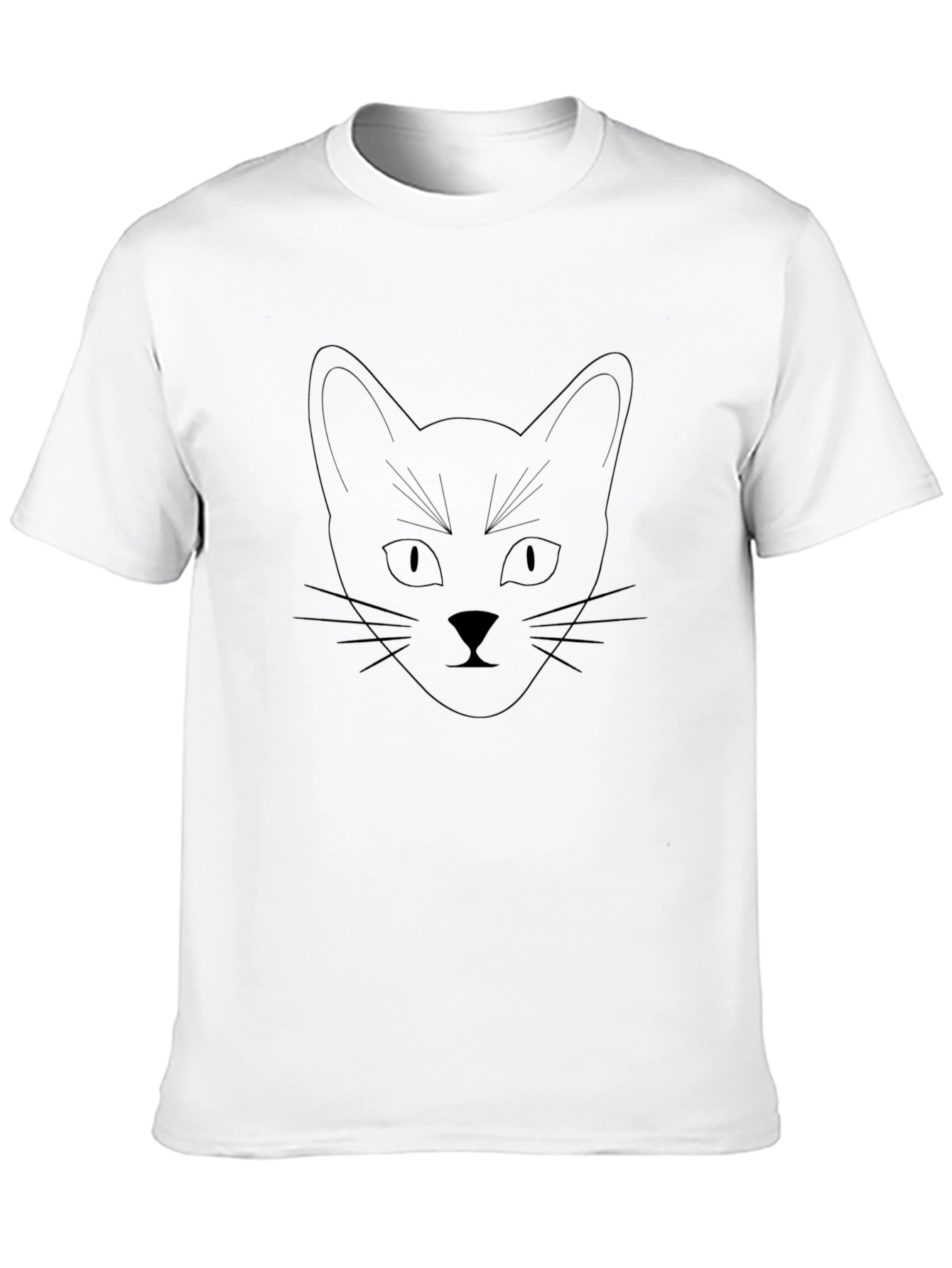 Black Men's Black Cat Outline Graphic Tee view 10