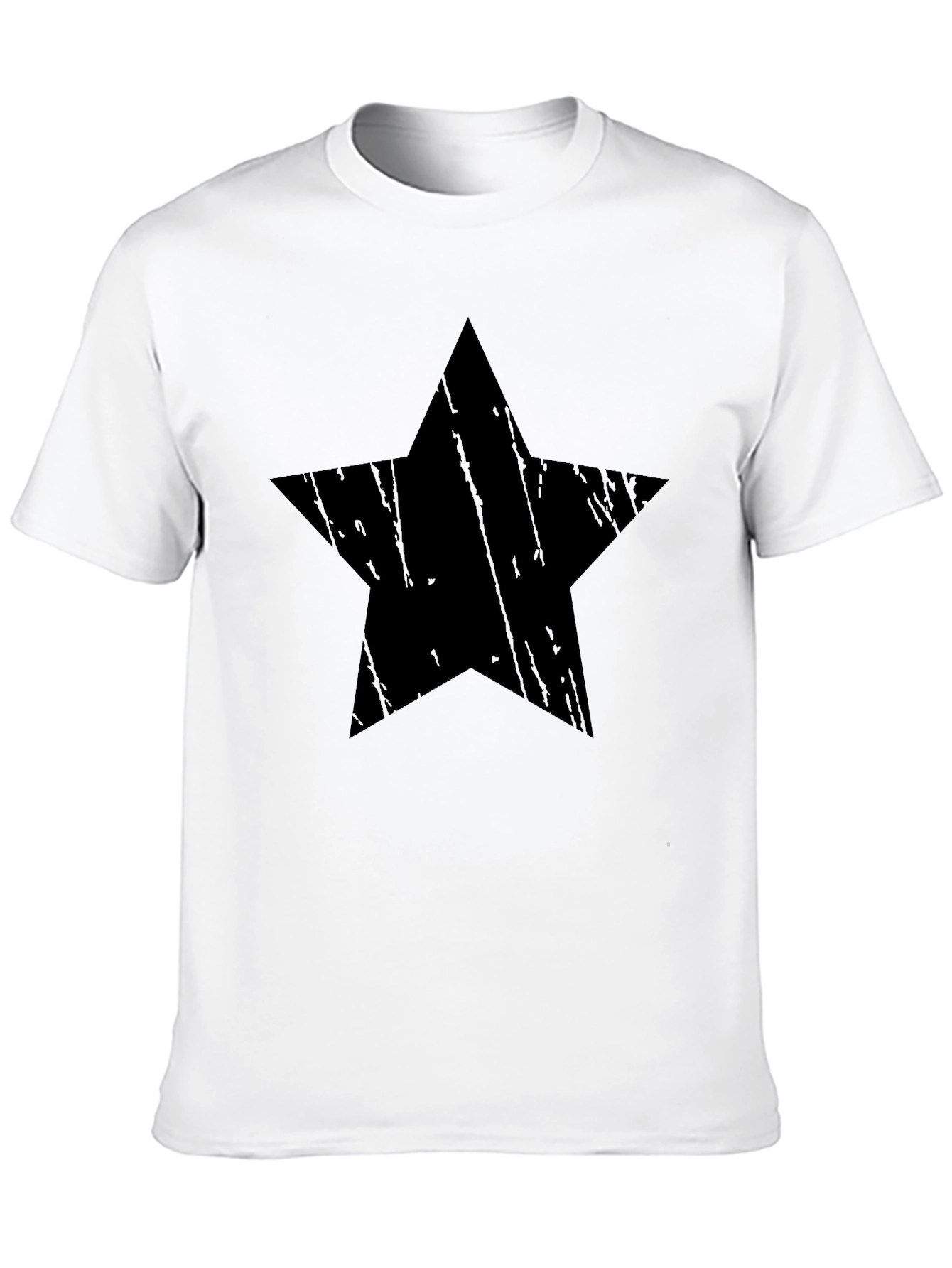 Black Distressed Star Graphic Black T-Shirt - Men's Casual Tee view 10