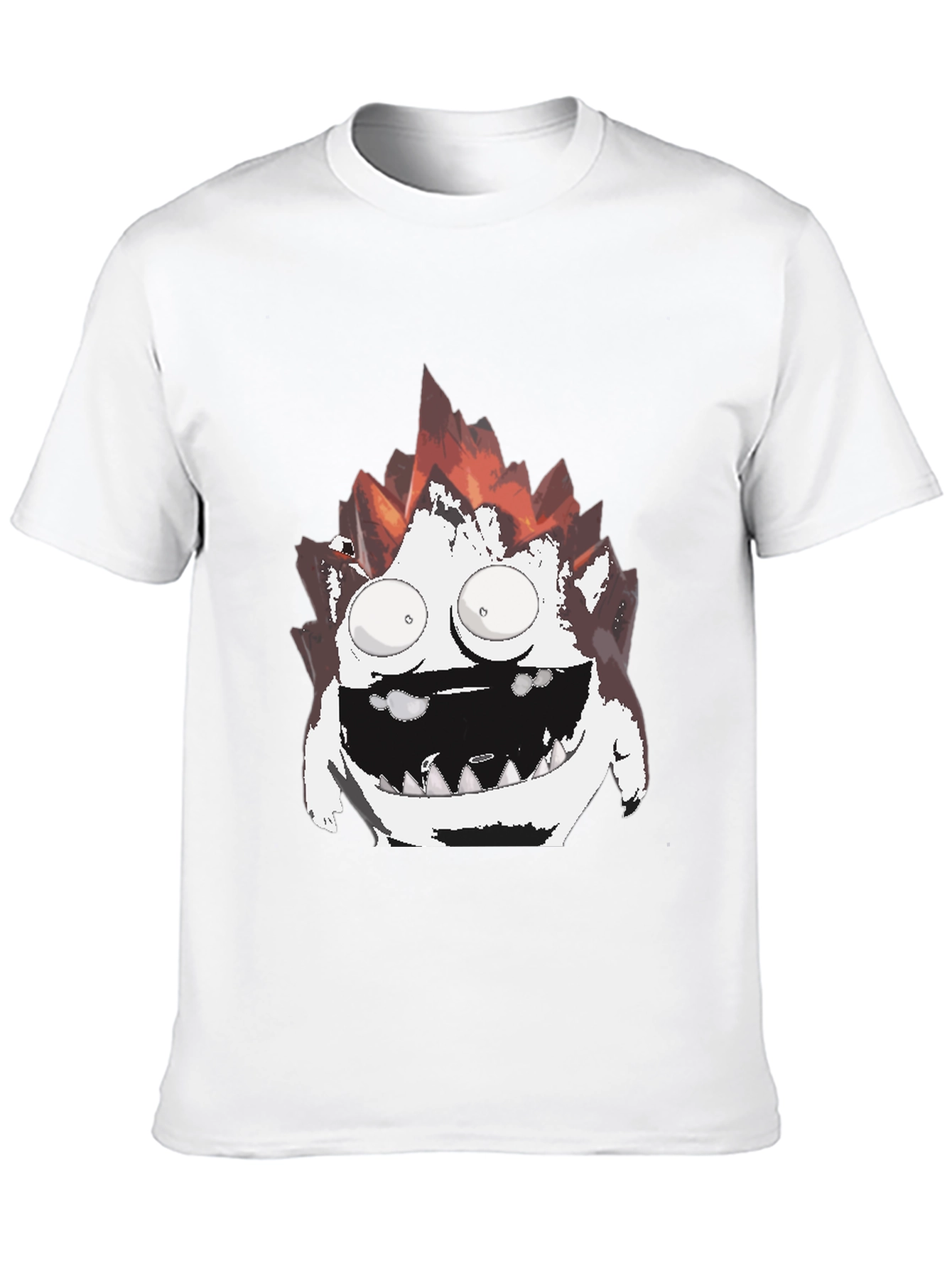 Black Monster Graphic Print Men's Black T-Shirt view 10