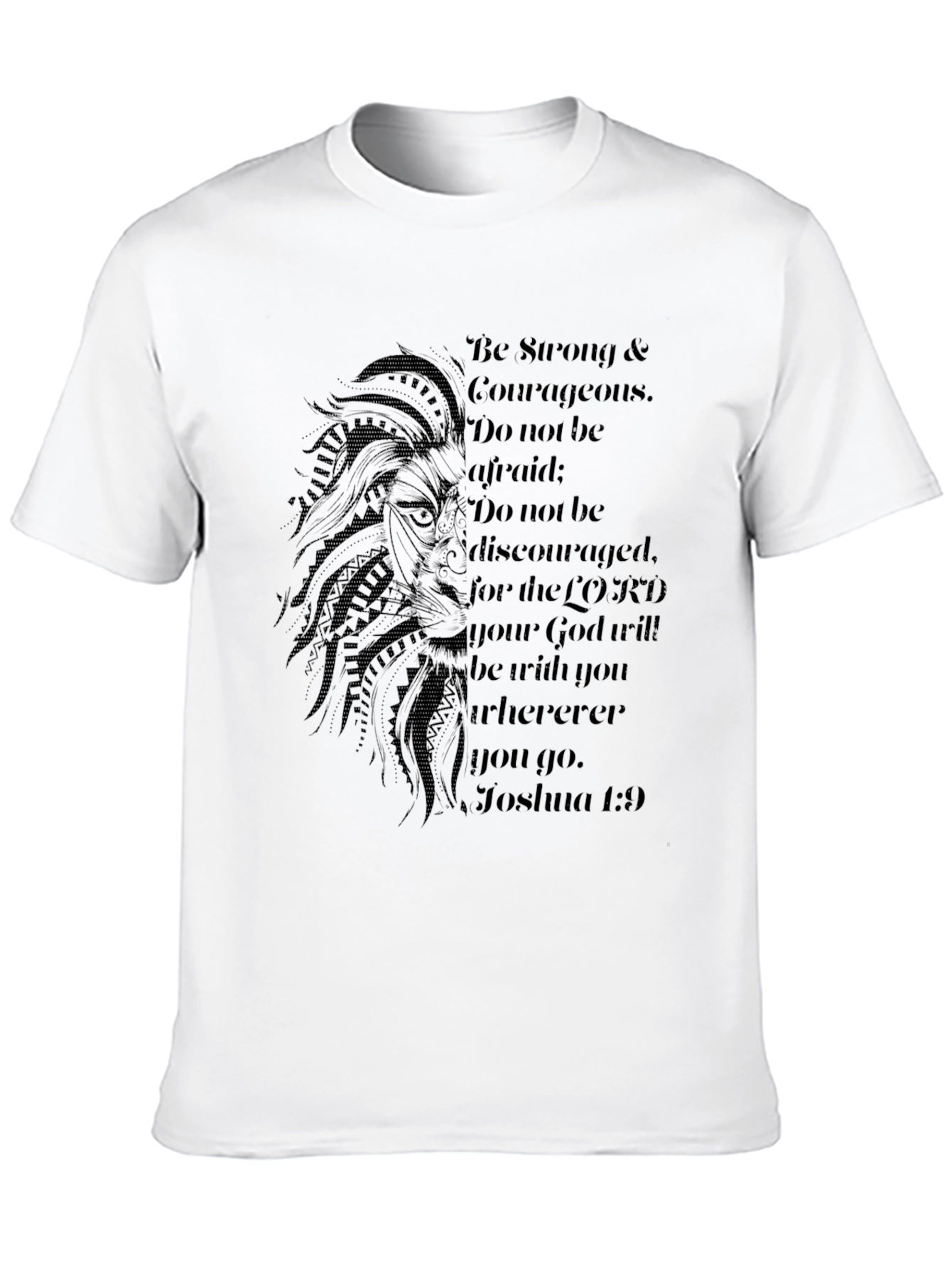Black Lion & Scripture Graphic Black T-Shirt view 10