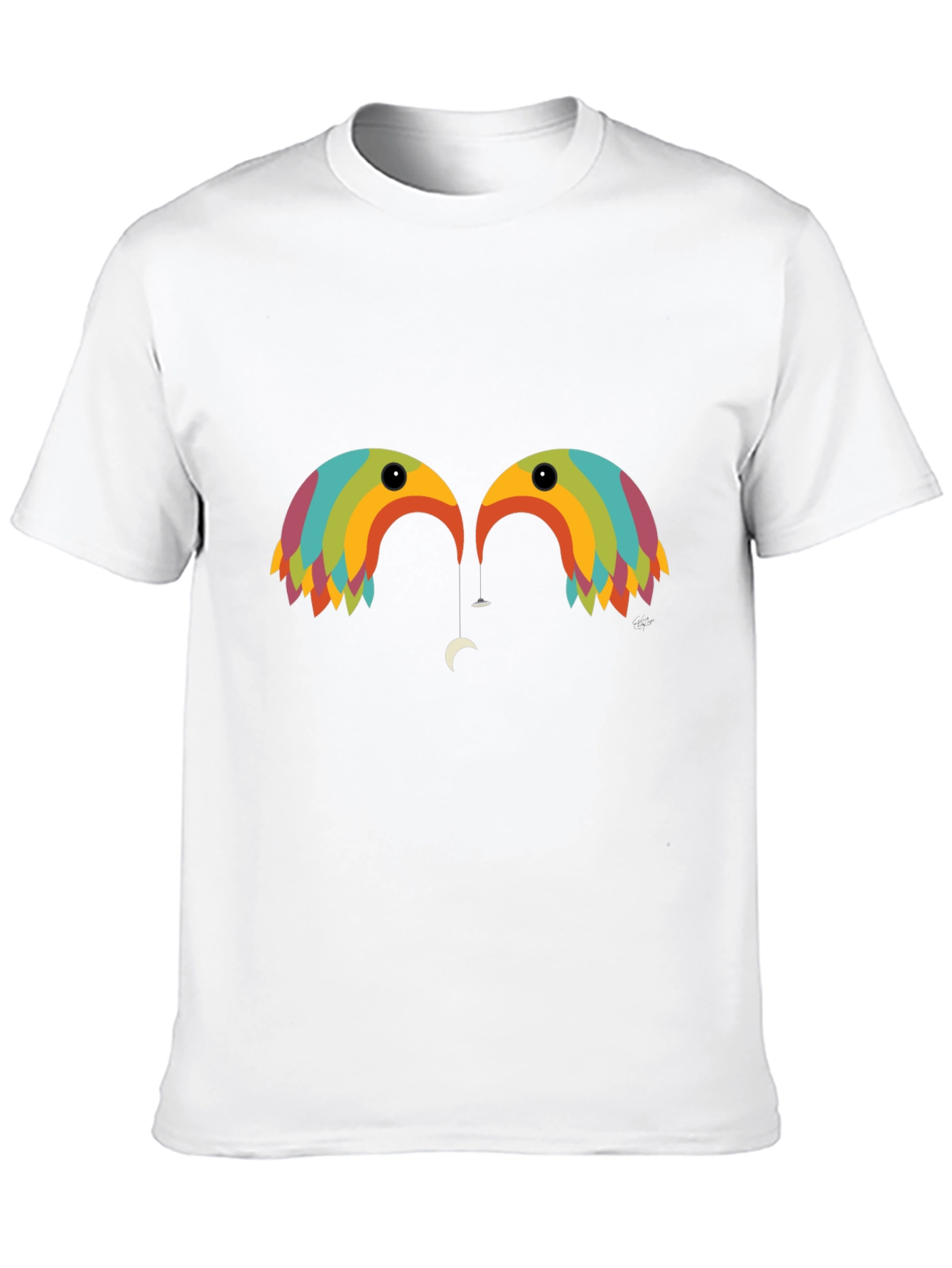 Black Rainbow Birds Graphic T-Shirt view 10
