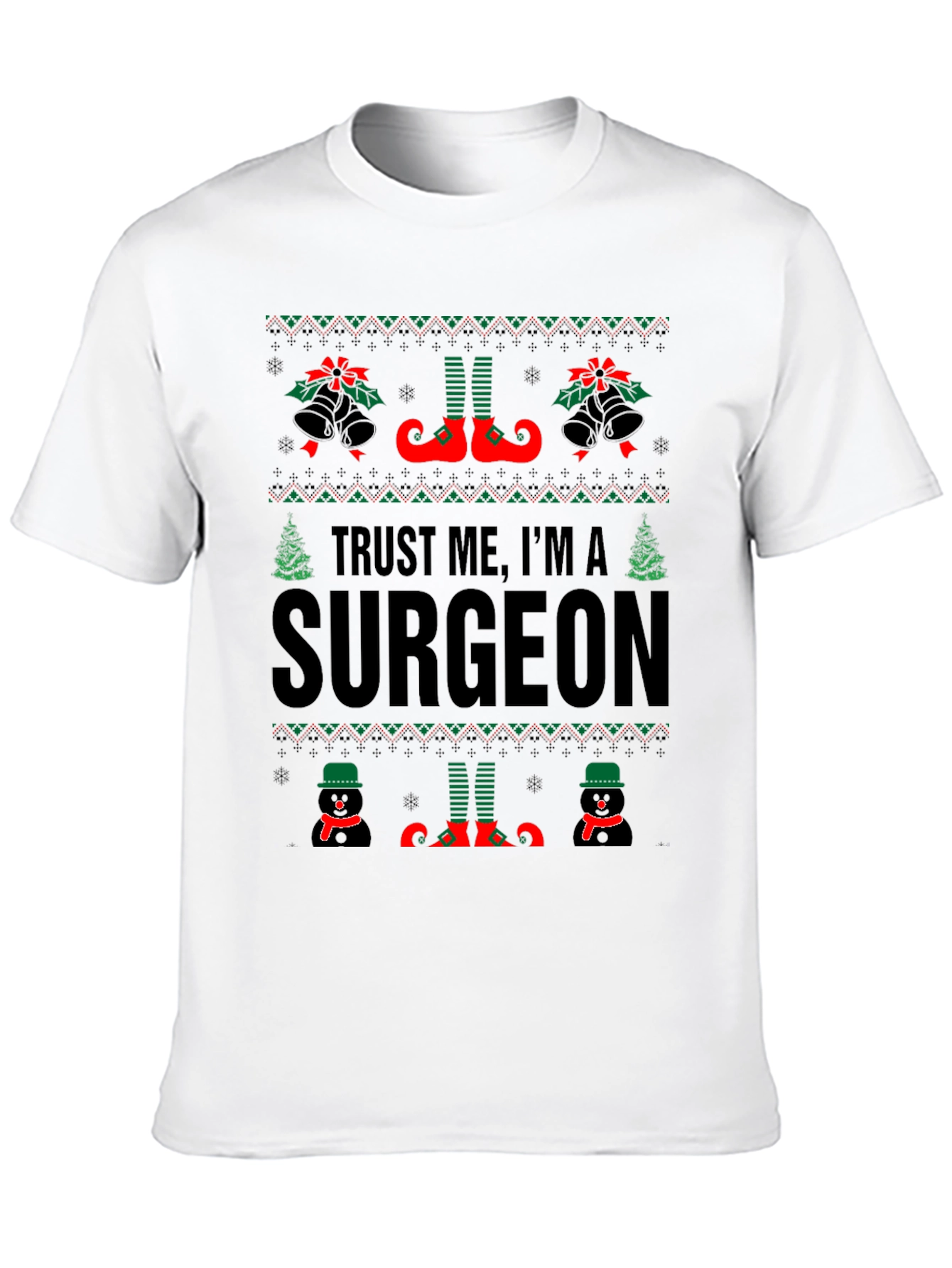 Black Trust Me I'm A Surgeon Christmas Sweater T-Shirt view 10