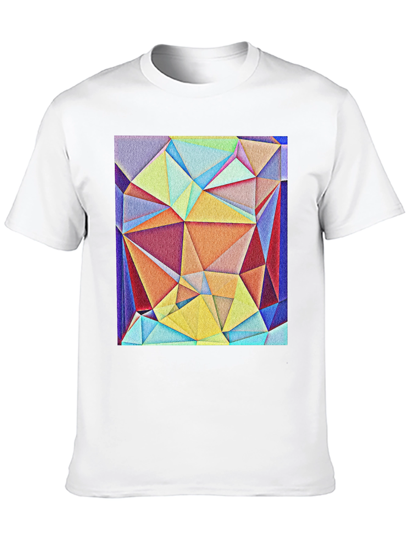 Black Geometric Triangle Art Tee - Modern Abstract Design view 10