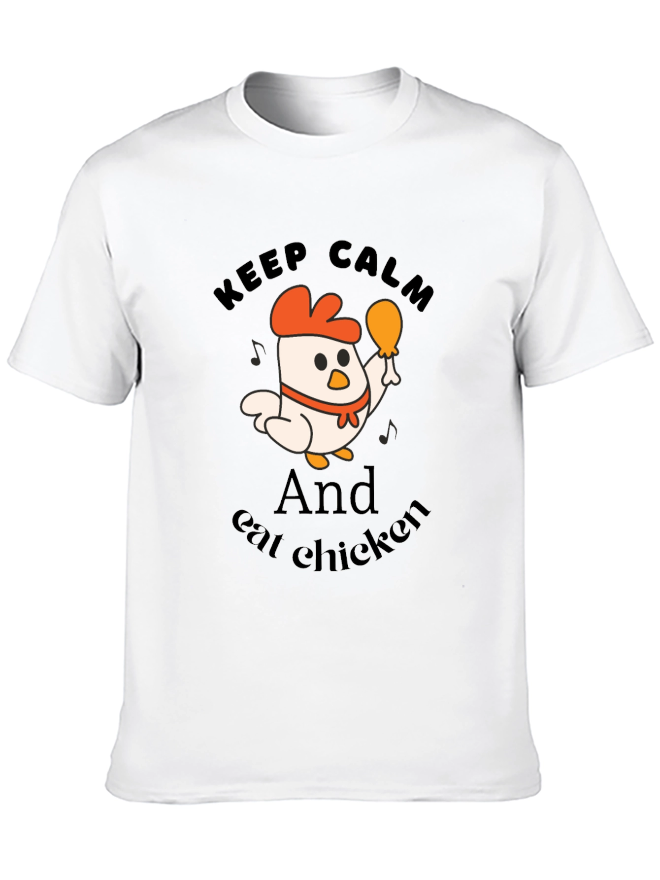 Black Keep Calm and Eat Chicken Black T-Shirt view 10